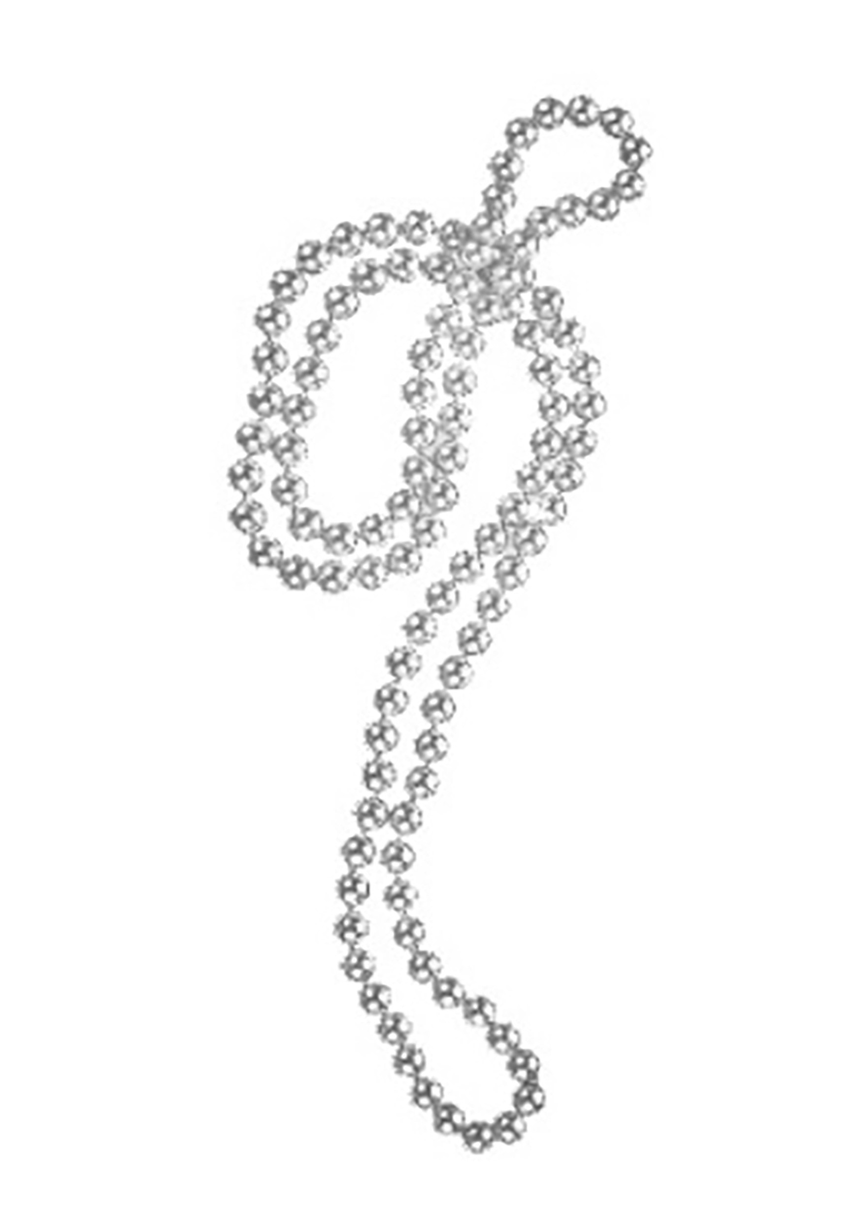Beaded Silver Flapper Costume Necklace 1 Beaded Silver Flapper Costume Necklace