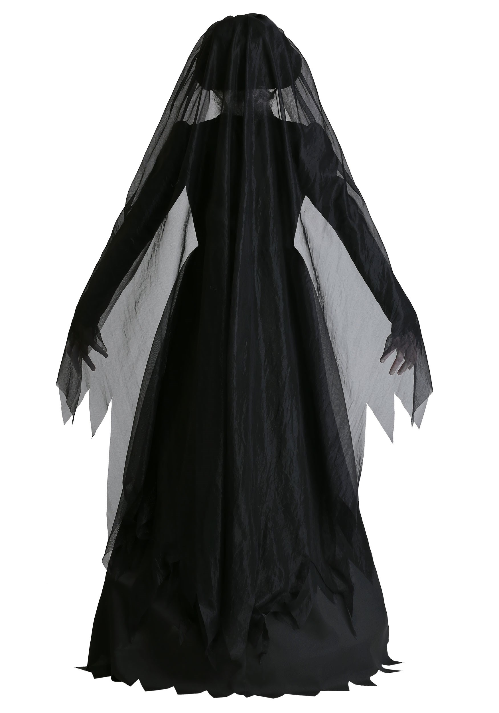 Womens Plus Size Lady in Black Ghost Costume