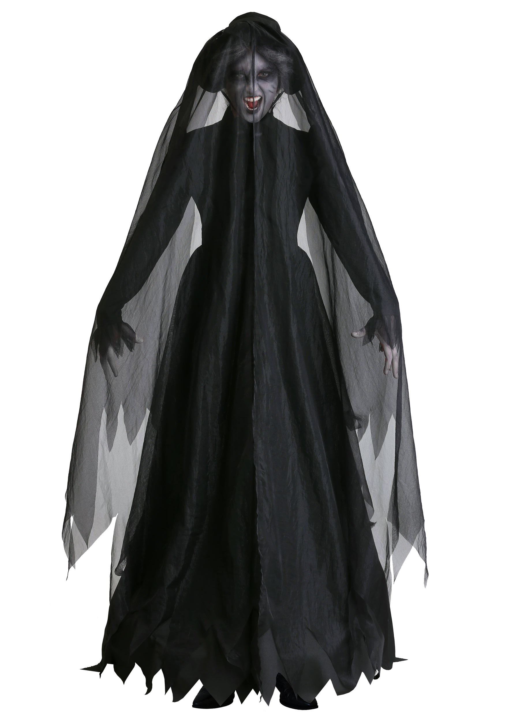 Womens Plus Size Lady in Black Ghost Costume