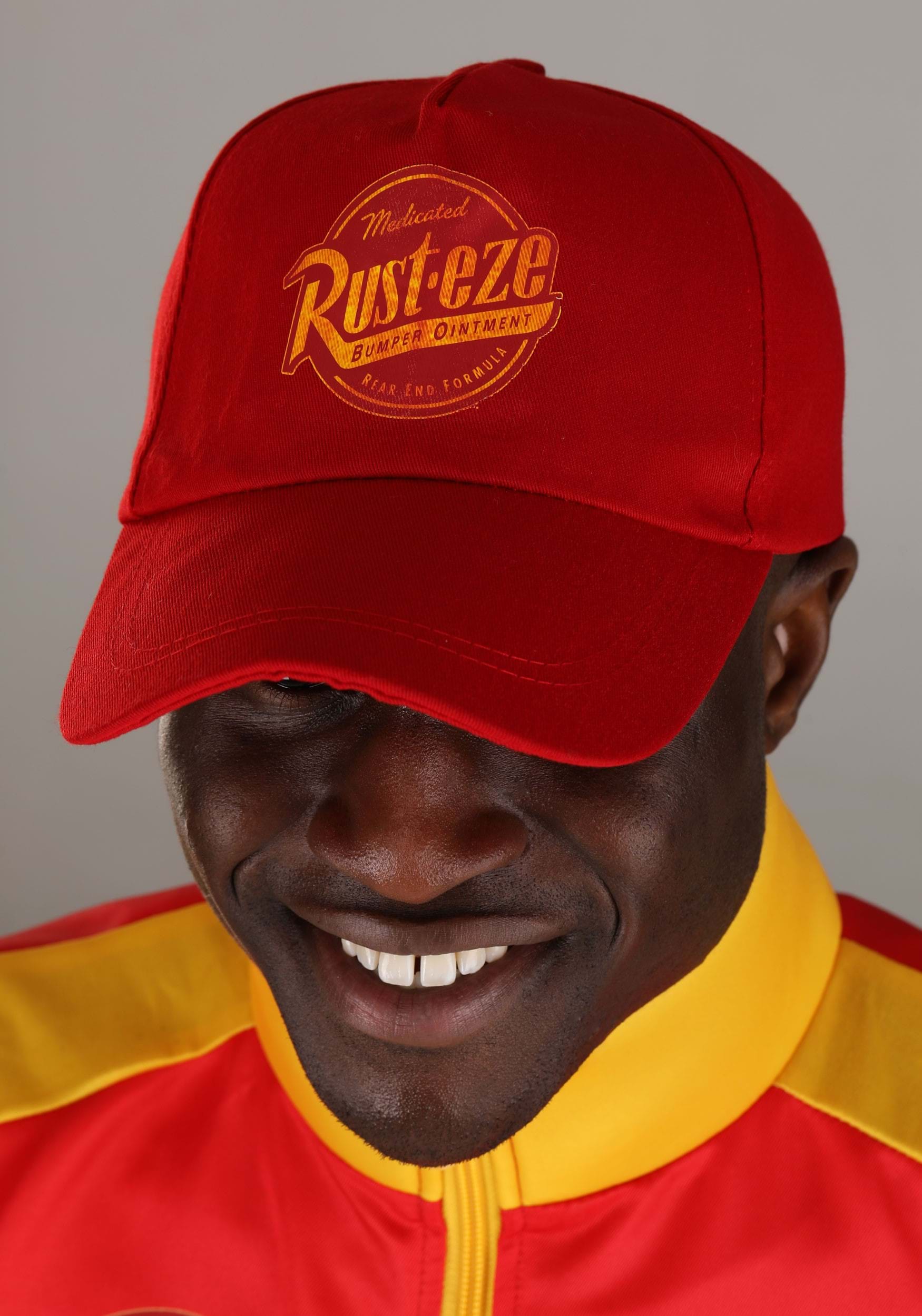 Adult Pixar Lightning McQueen Crew Hat & Vest Costume Kit