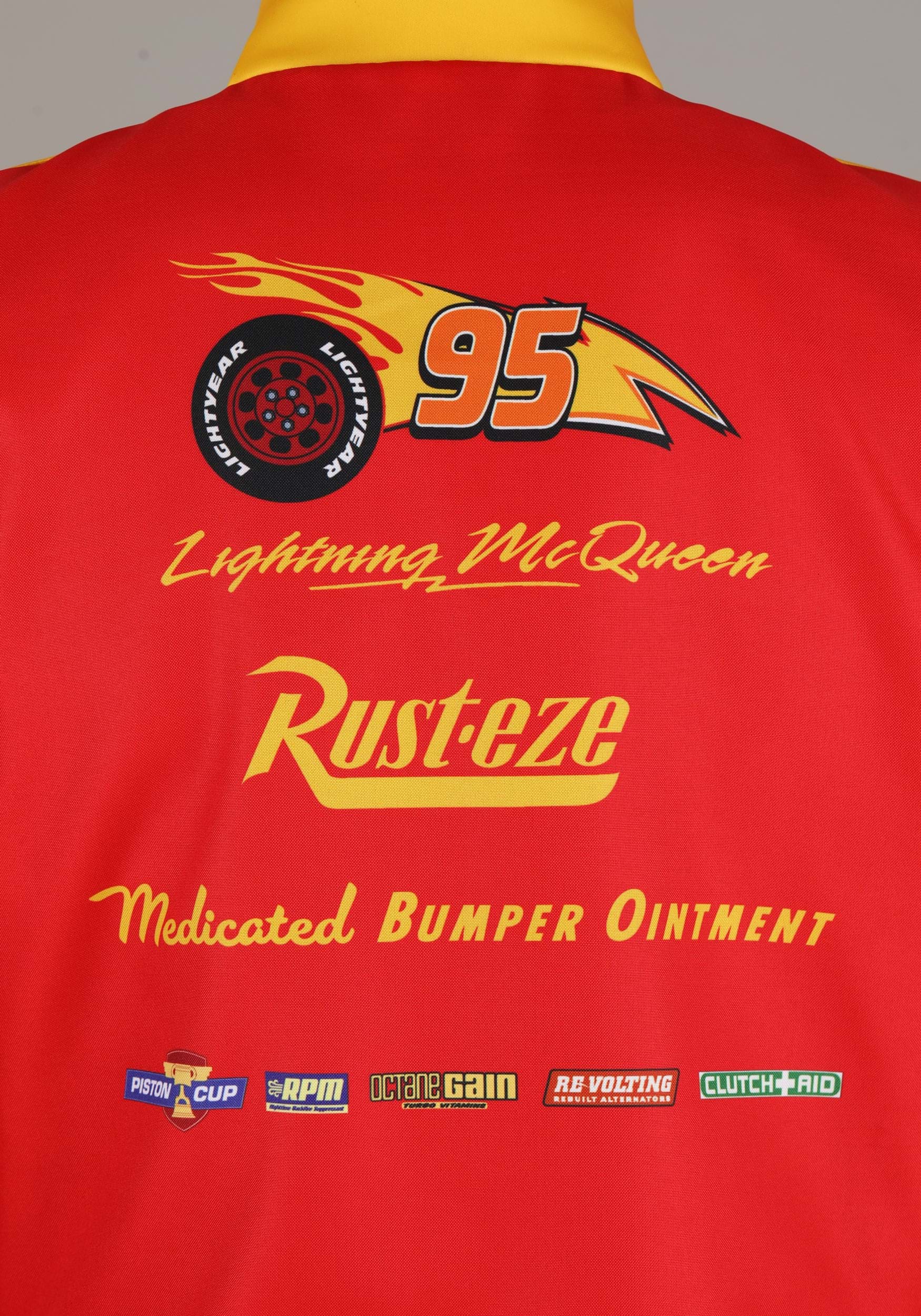 Adult Pixar Lightning McQueen Crew Hat & Vest Costume Kit