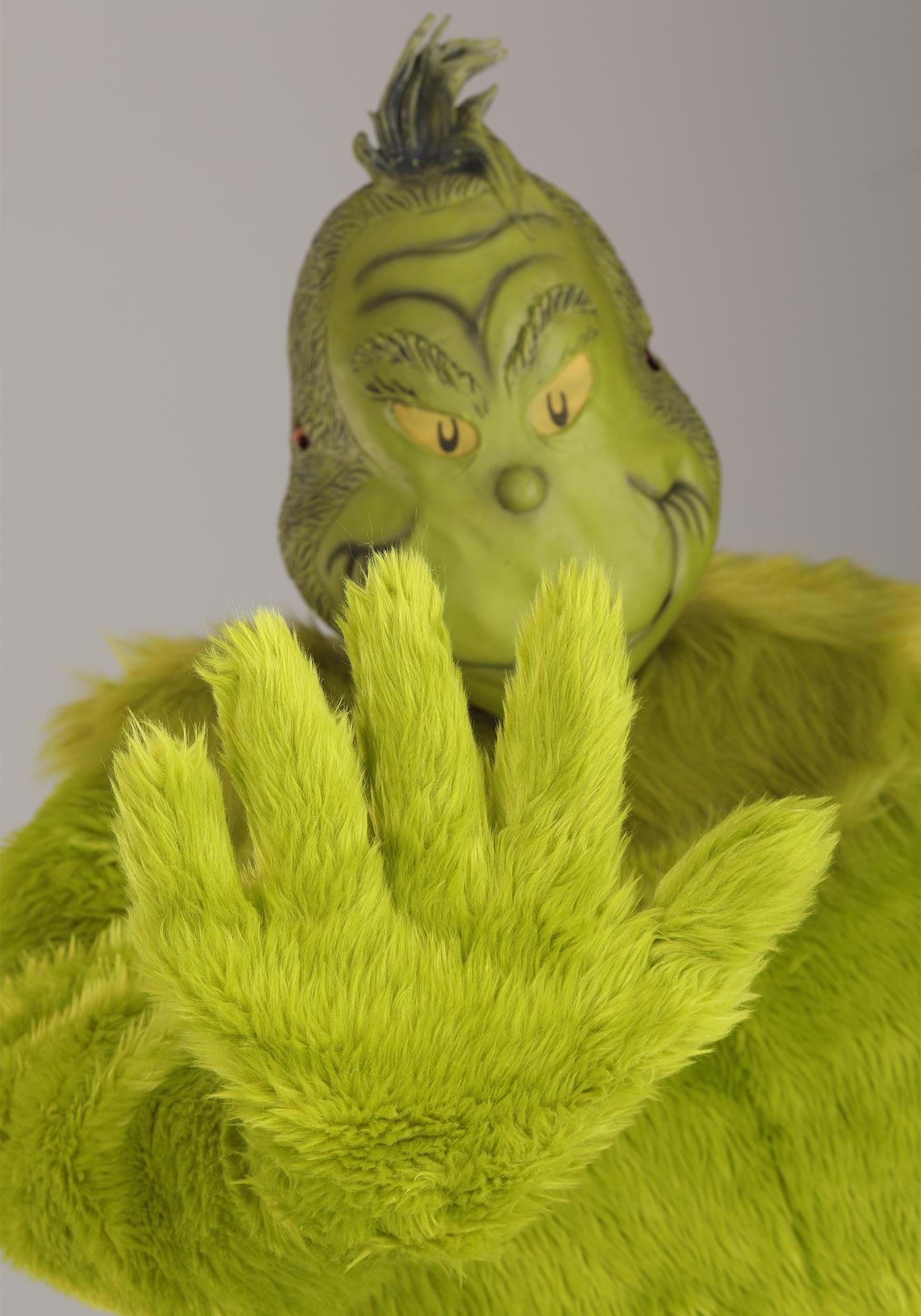 Plus Size The Grinch Jumpsuit Deluxe Costume with Latex Mask