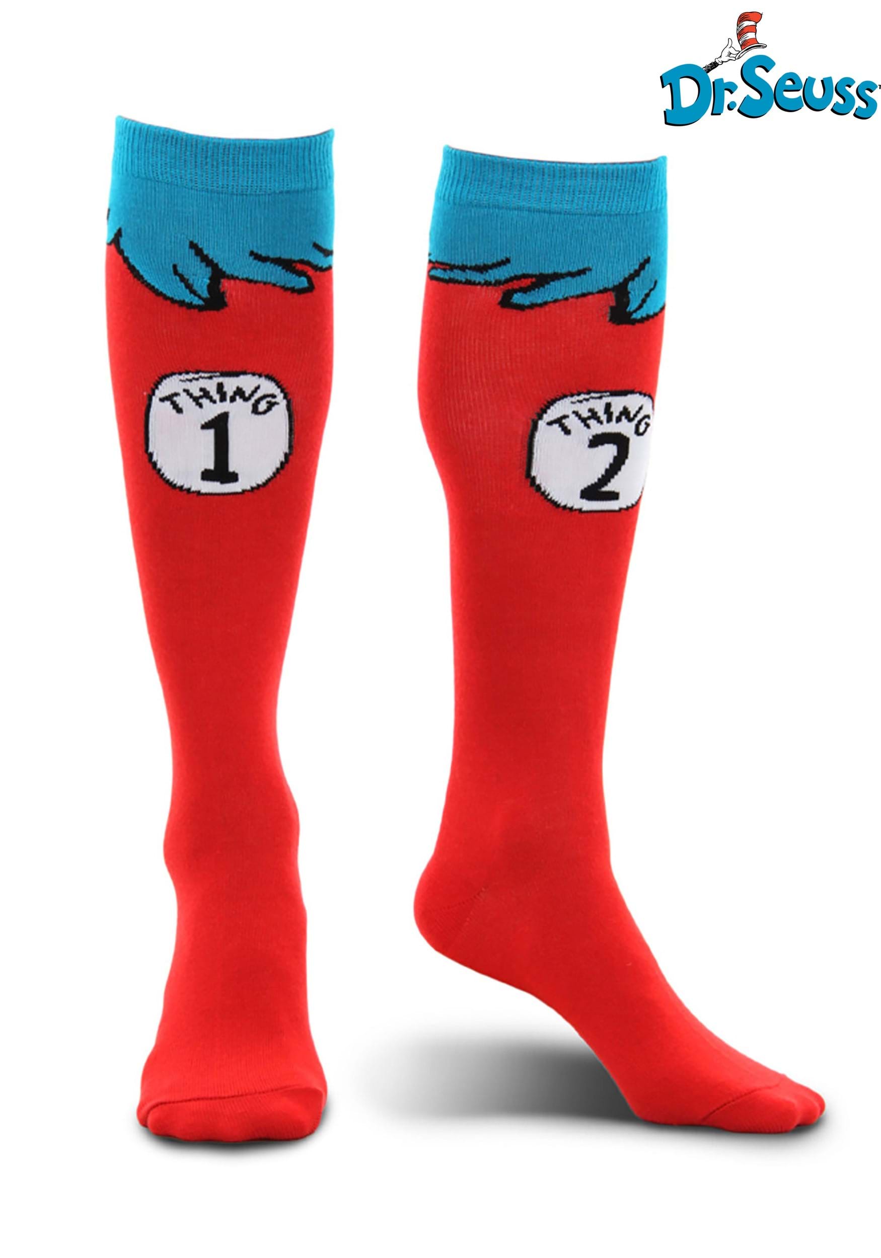 Adult Thing 1 & 2 Costume Socks
