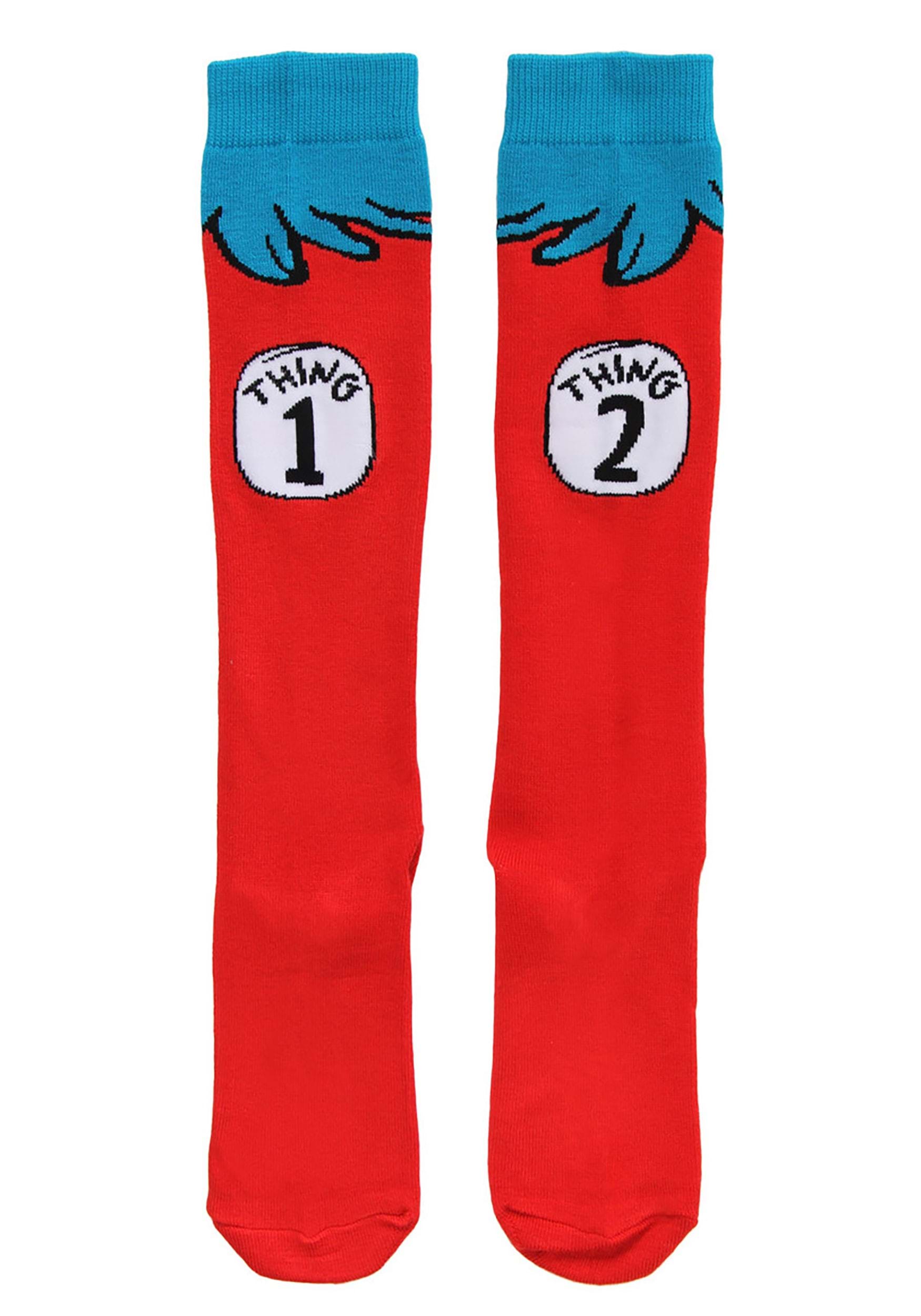 Adult Thing 1 & 2 Costume Socks