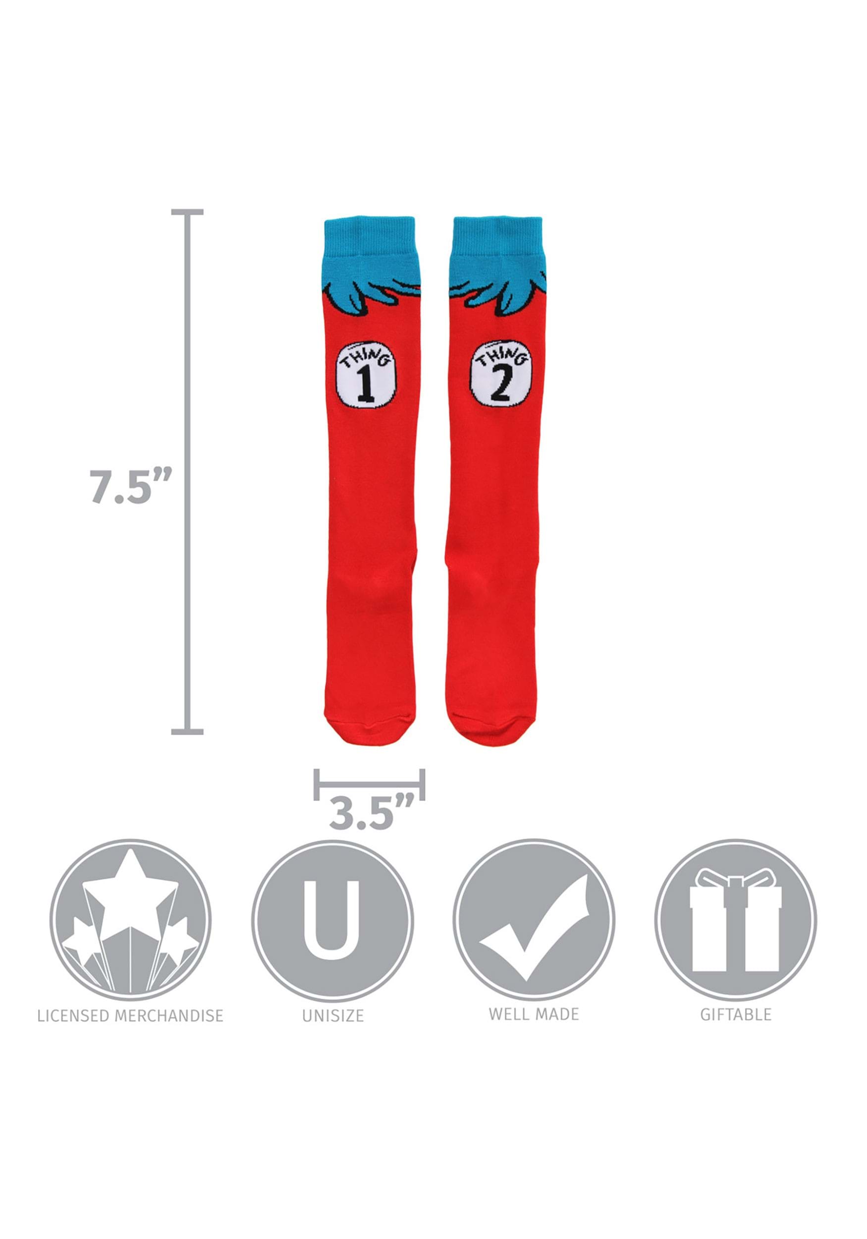 Adult Thing 1 & 2 Costume Socks
