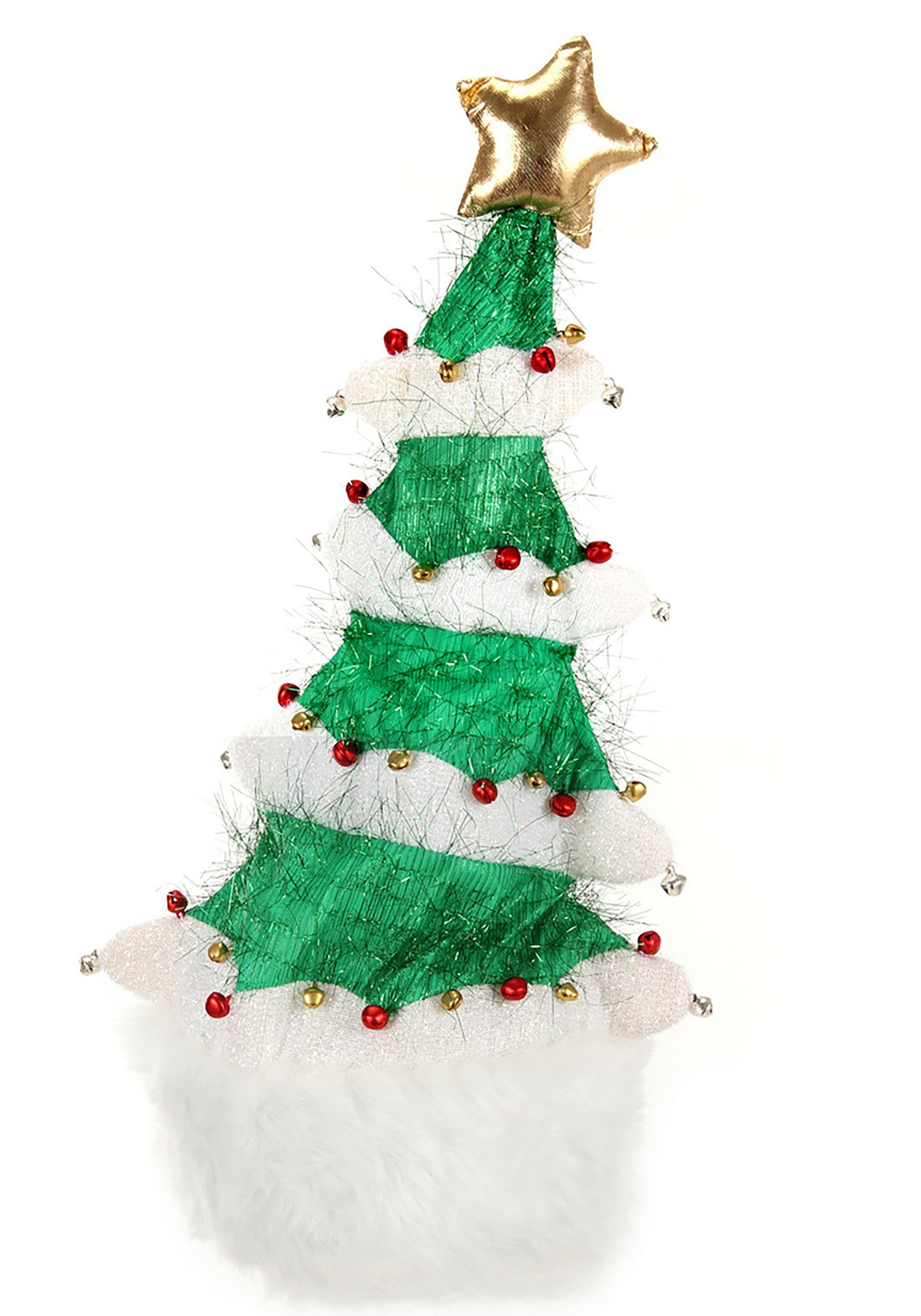 White Springy Christmas Tree Costume Plush Hat