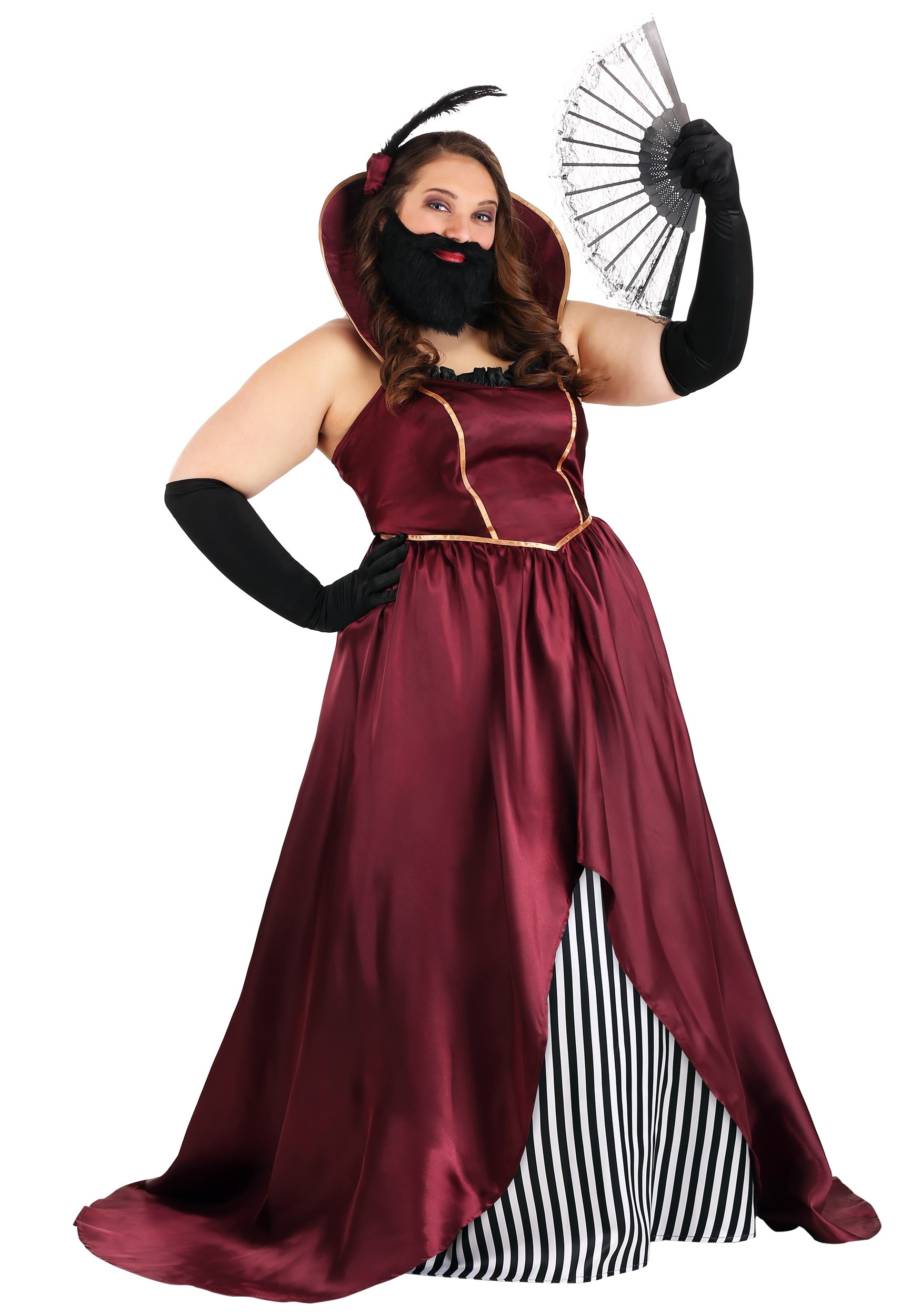 Plus Size Bearded Lady Circus Costume for Women