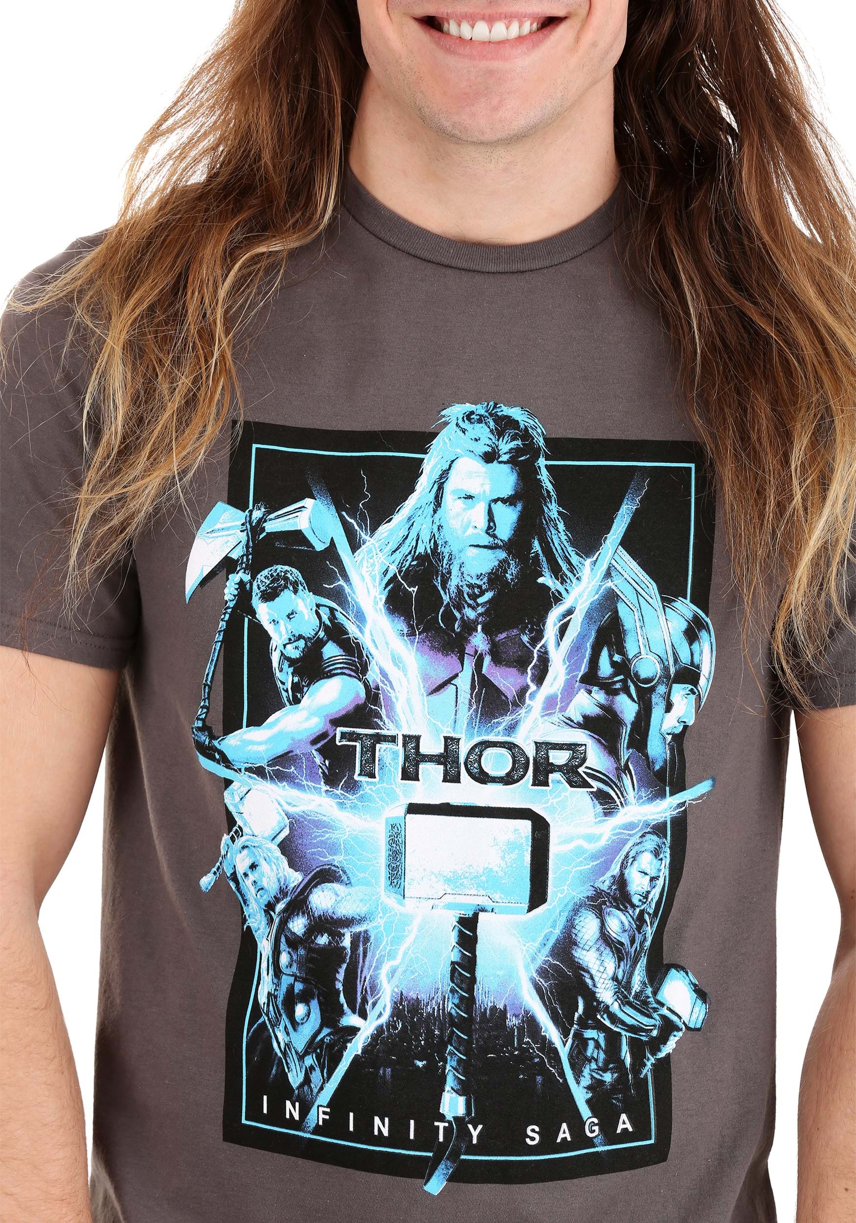 Marvel Saga Thor Charcoal Shirt for Adults 2 Marvel Saga Thor Charcoal Shirt for Adults