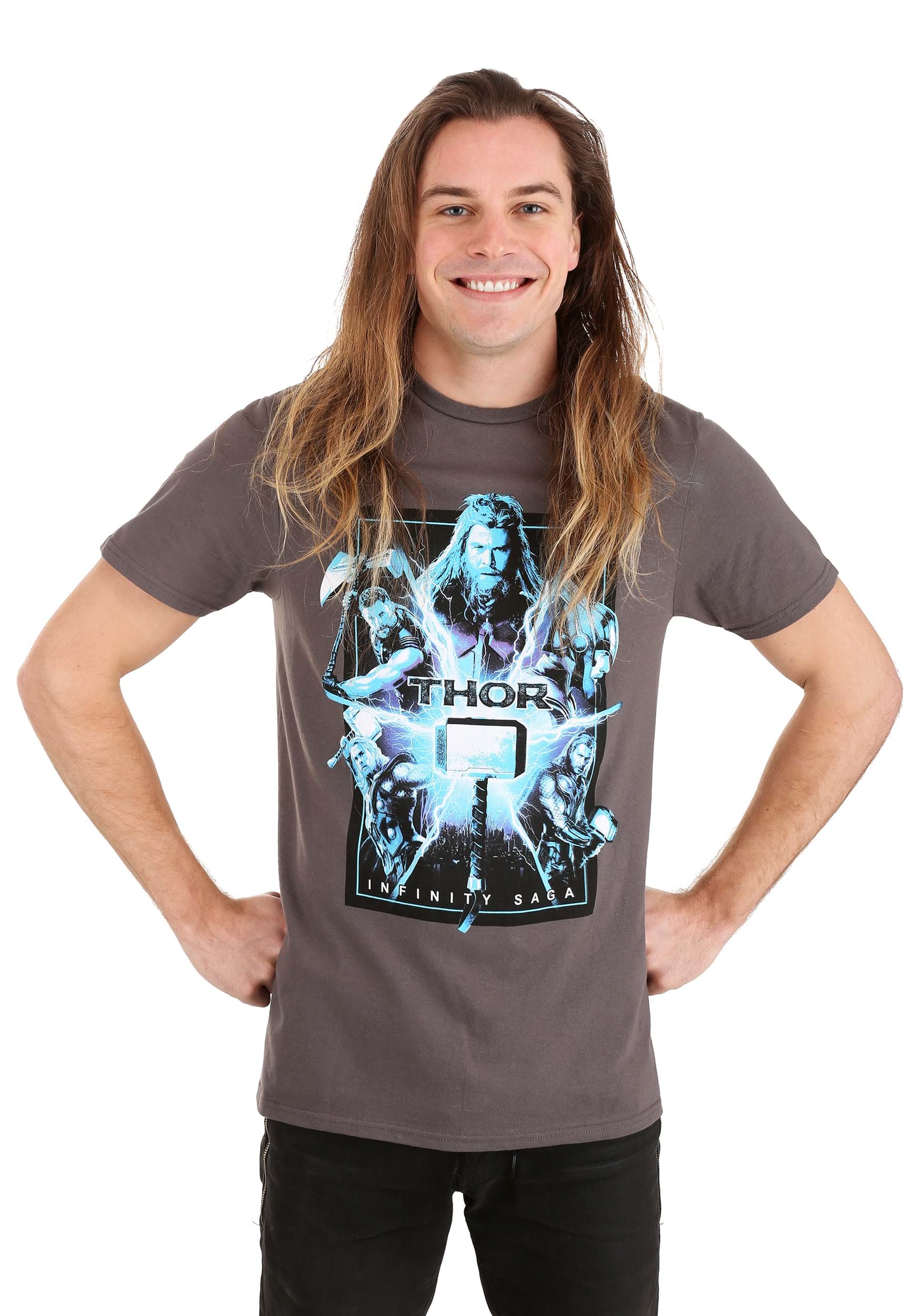 Marvel Saga Thor Charcoal Shirt for Adults 3 Marvel Saga Thor Charcoal Shirt for Adults