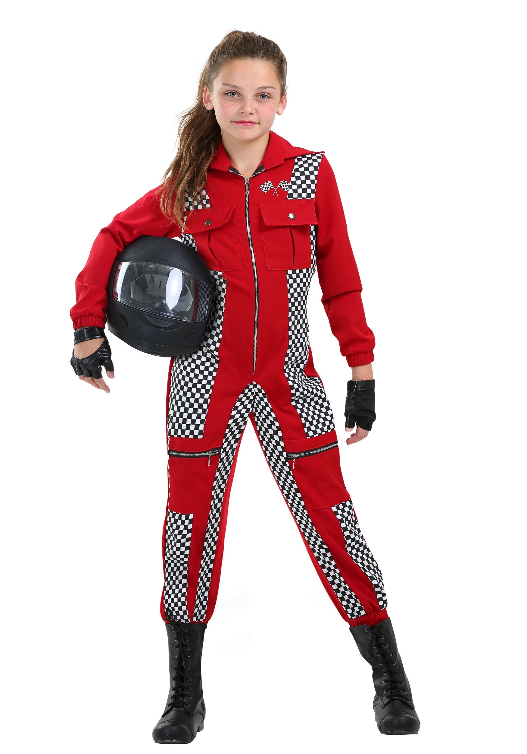 Girl's Racer Jumpsuit Costume