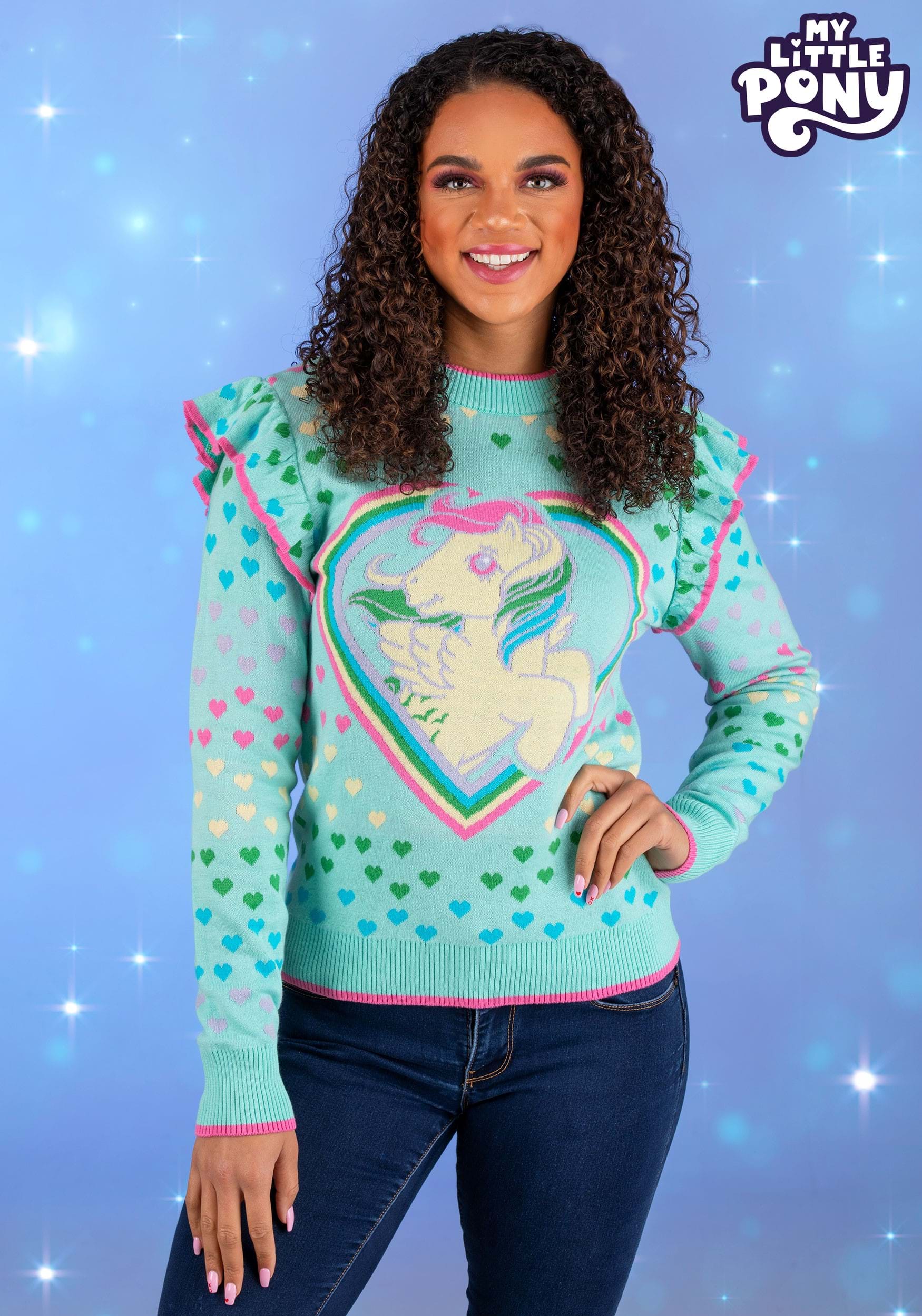 I Heart My Little Pony Ruffled Sweater for Adults