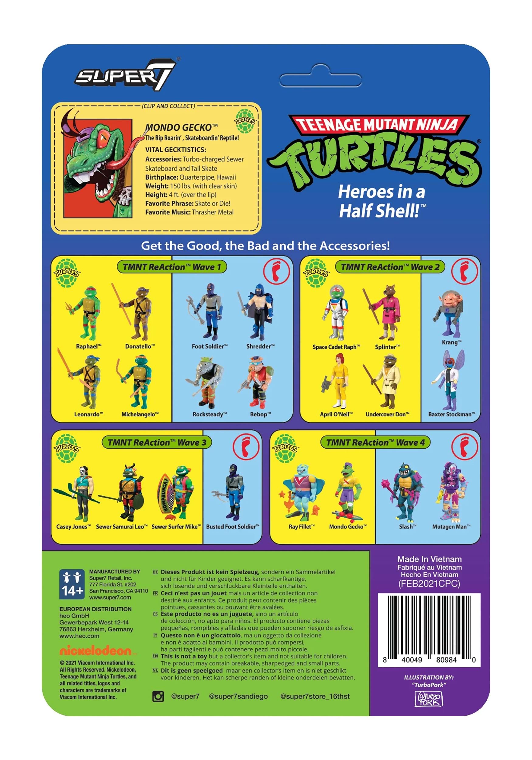Teenage Mutant Ninja Turtles Reaction Wave 4 Mondo Gecko Action Figure 4 Teenage Mutant Ninja Turtles Reaction Wave 4 Mondo Gecko Action Figure