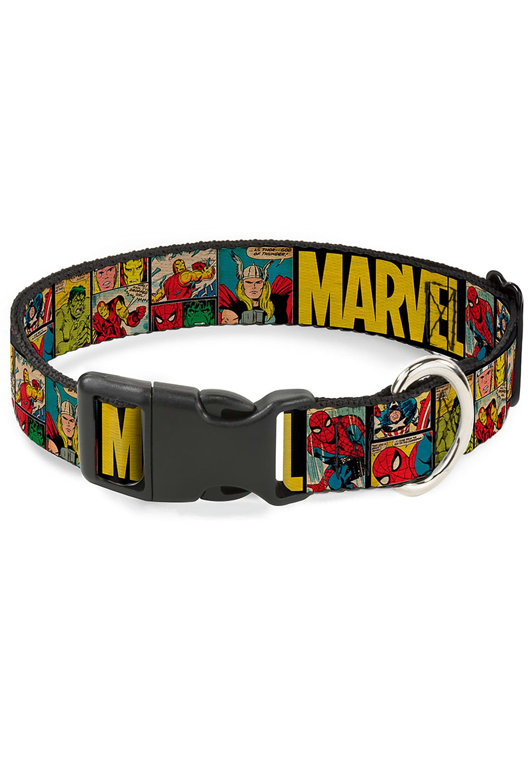 Marvel Retro Comic Panels Plastic Clip Dog Collar