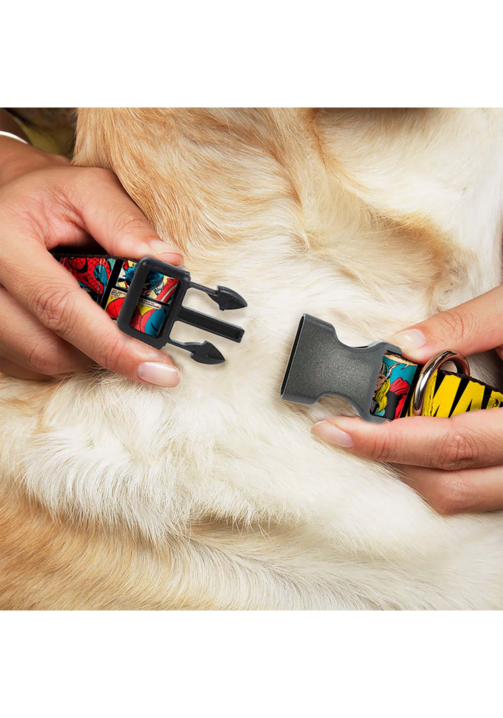 Marvel Retro Comic Panels Plastic Clip Dog Collar