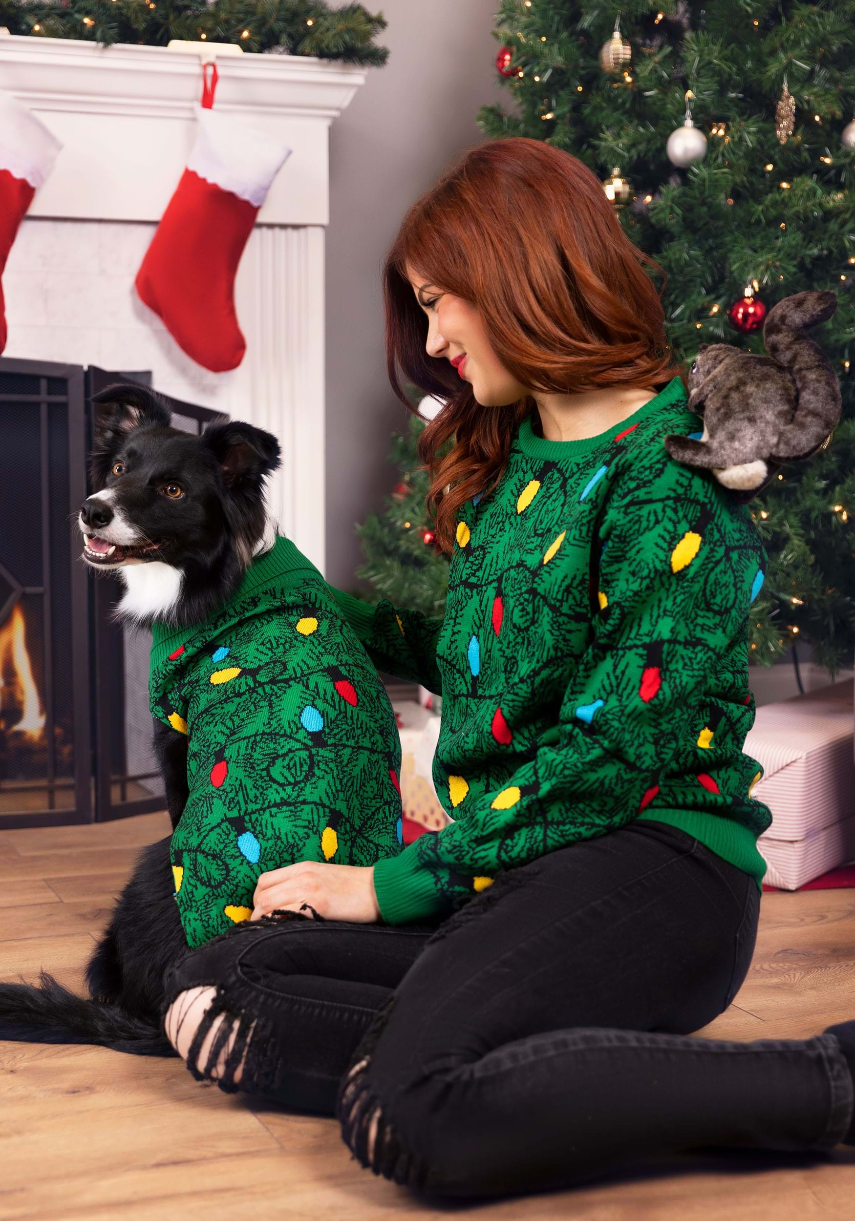 3D Squirrel in the Christmas Tree Ugly Sweater for Adults