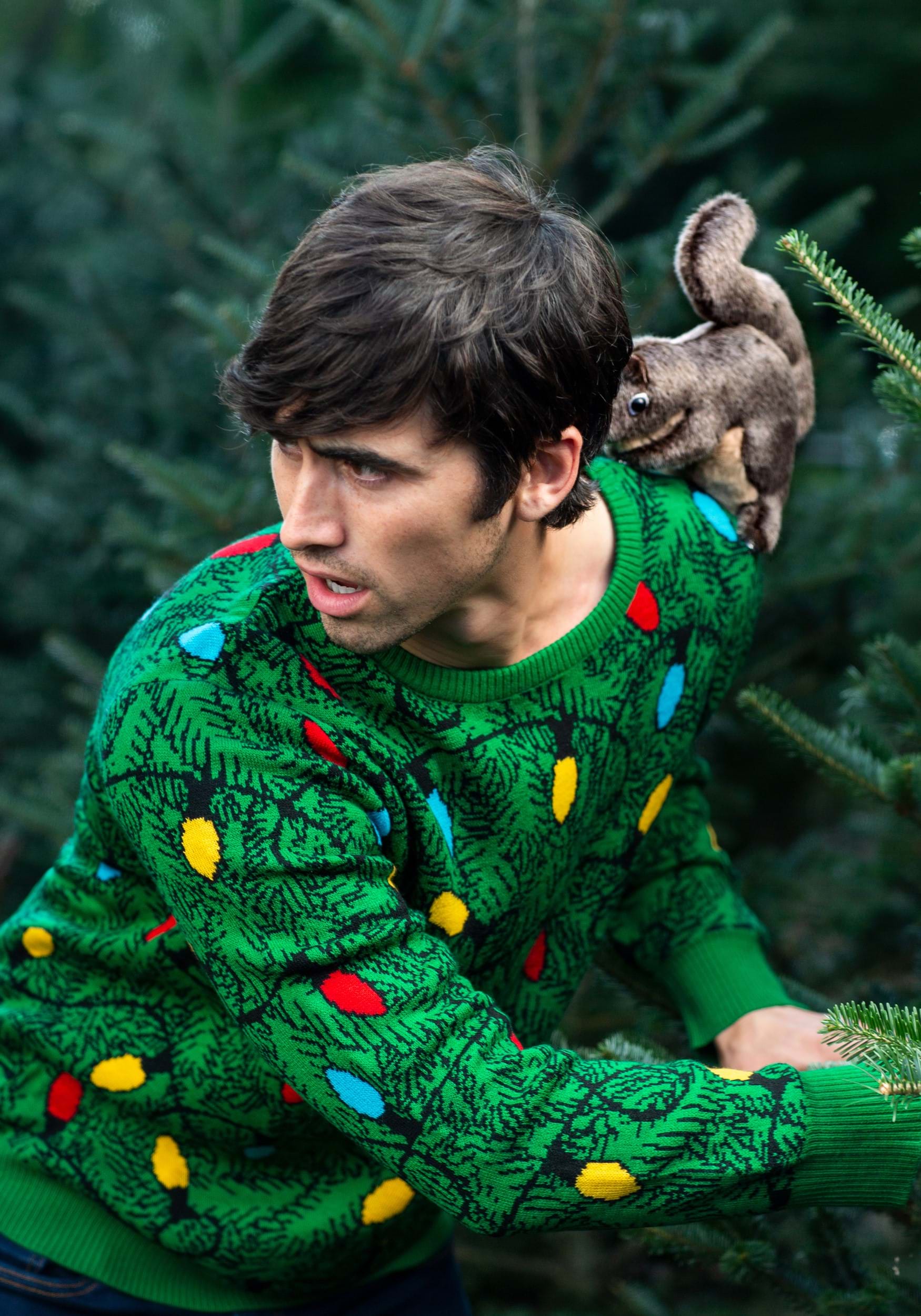 3D Squirrel in the Christmas Tree Ugly Sweater for Adults