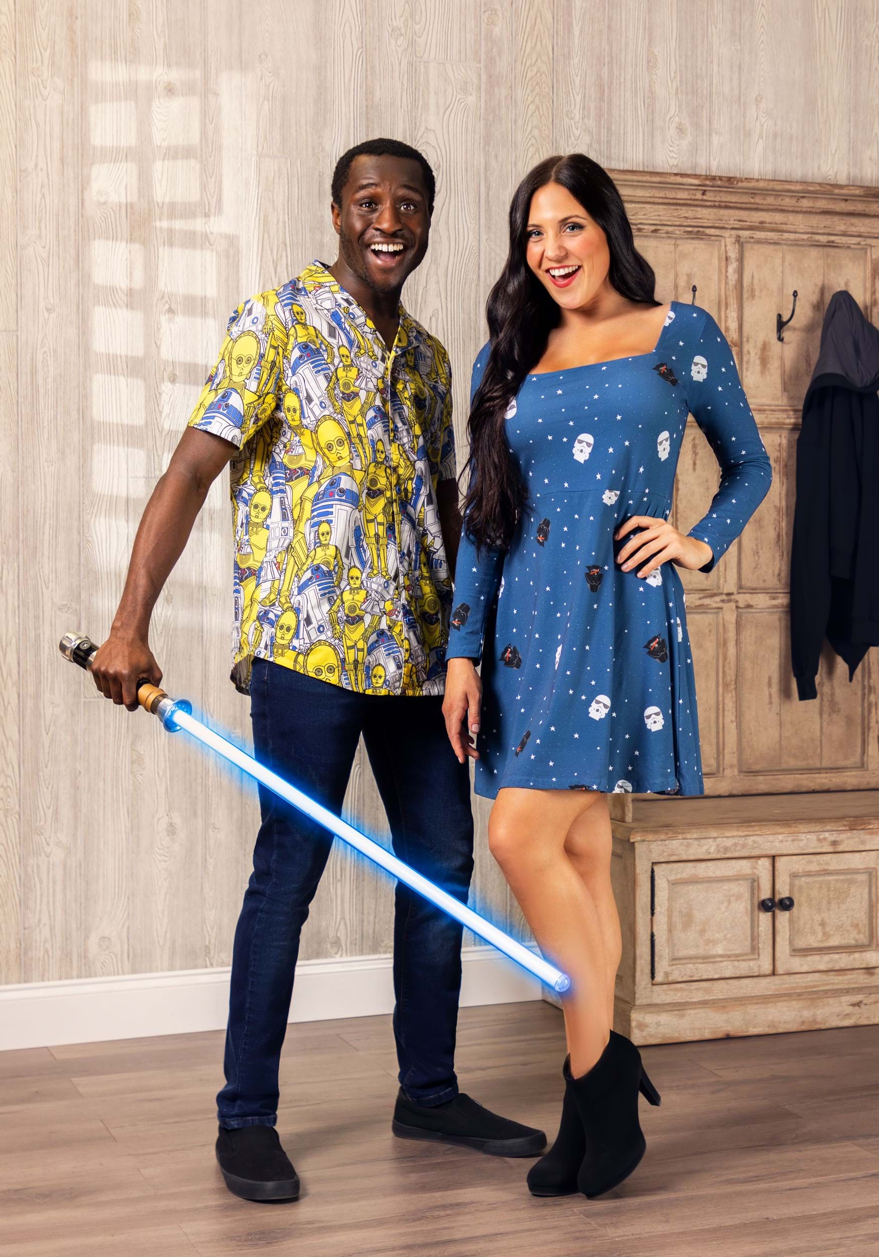 Adult Cakeworthy Star Wars Droid AOP Button Up Shirt 5 Adult Cakeworthy Star Wars Droid AOP Button Up Shirt
