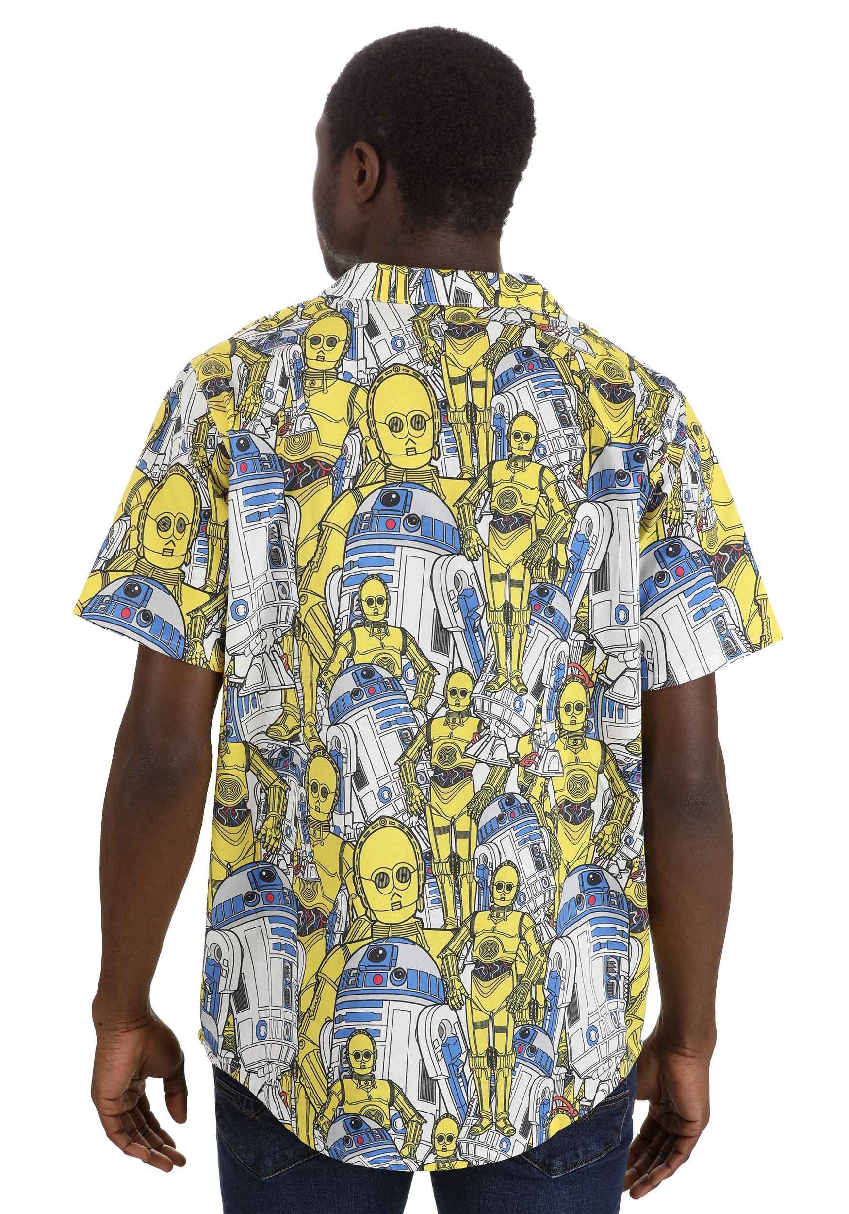 Adult Cakeworthy Star Wars Droid AOP Button Up Shirt 6 Adult Cakeworthy Star Wars Droid AOP Button Up Shirt