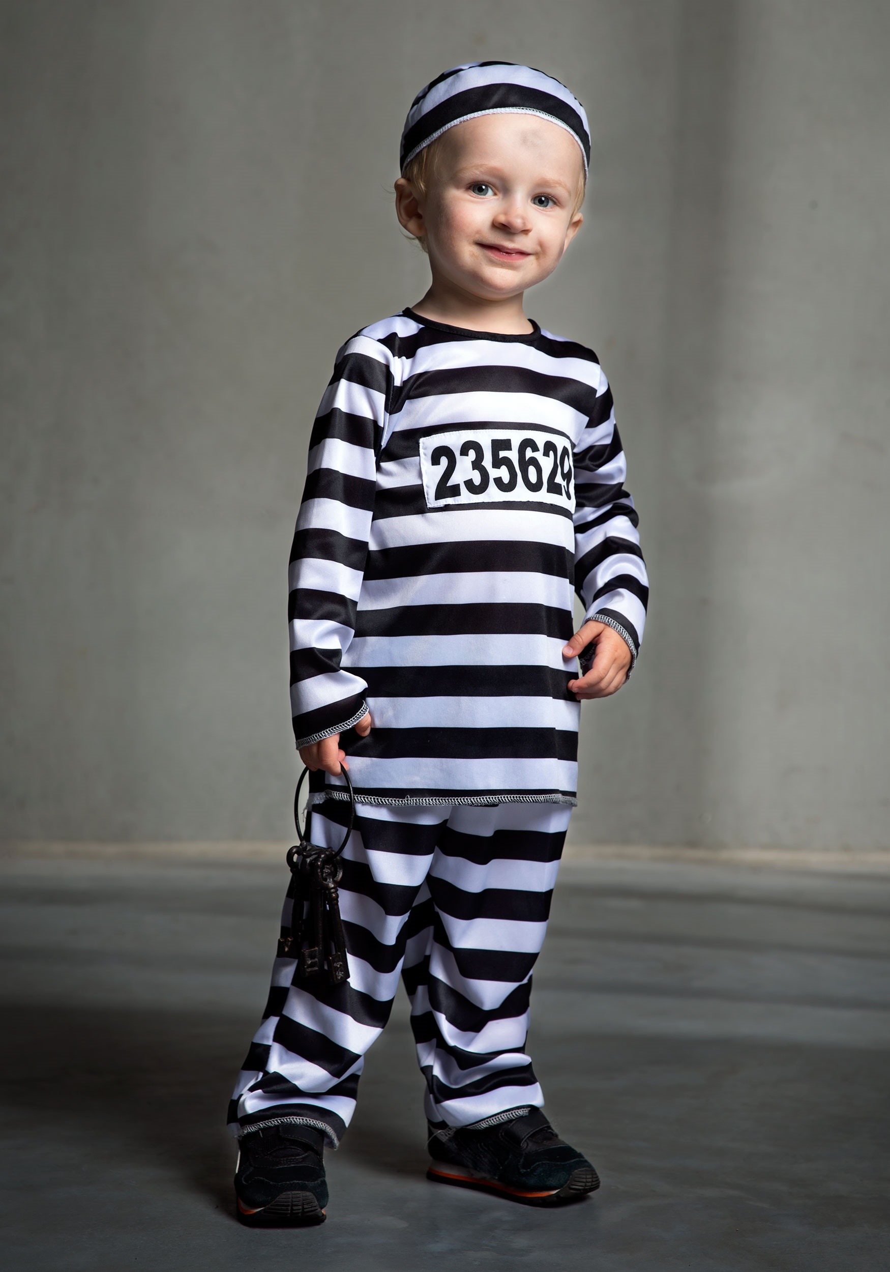 Toddler Striped Prisoner Costume 1 Toddler Striped Prisoner Costume