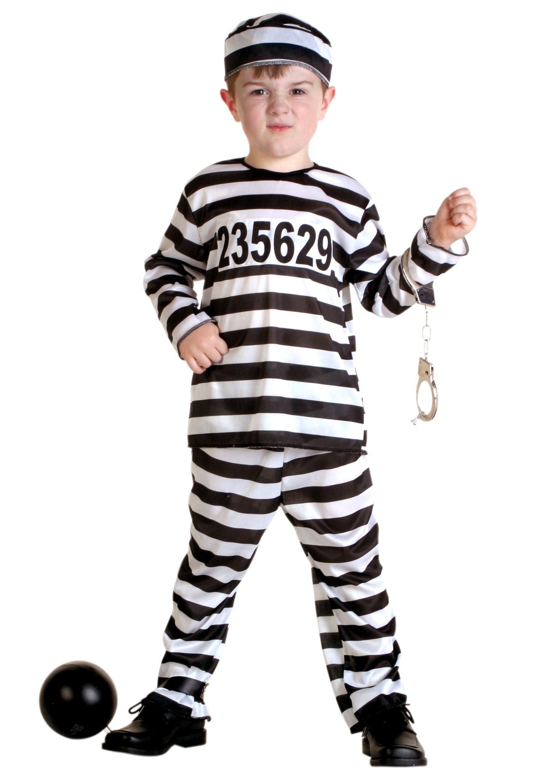 Toddler Striped Prisoner Costume 3 Toddler Striped Prisoner Costume