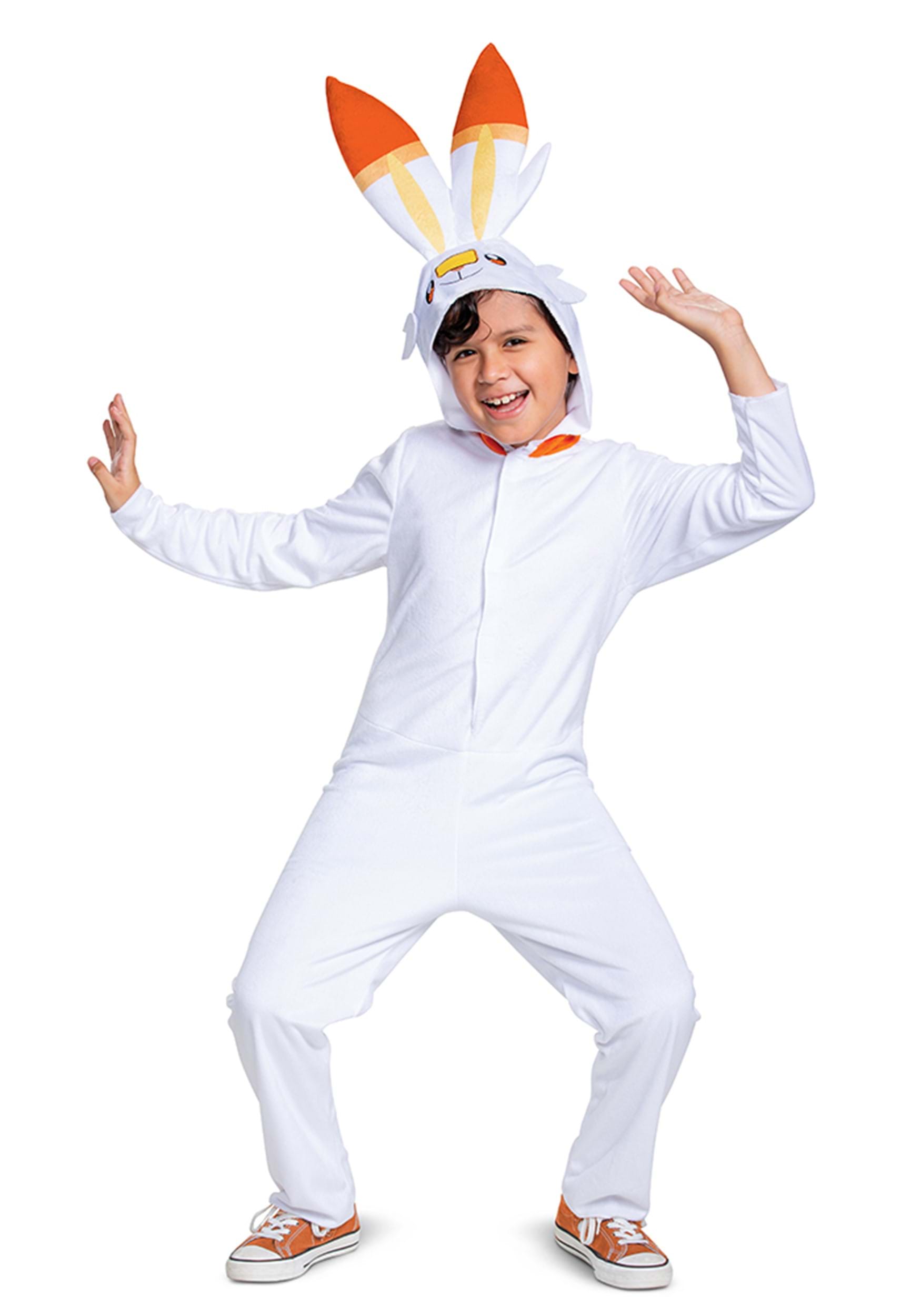 Pok茅mon Scorbunny Hooded Jumpsuit Classic Costume for Kids