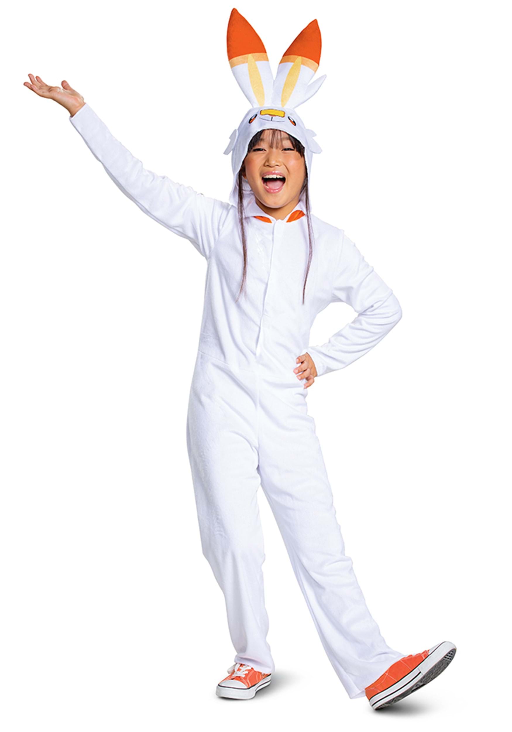 Pok茅mon Scorbunny Hooded Jumpsuit Classic Costume for Kids