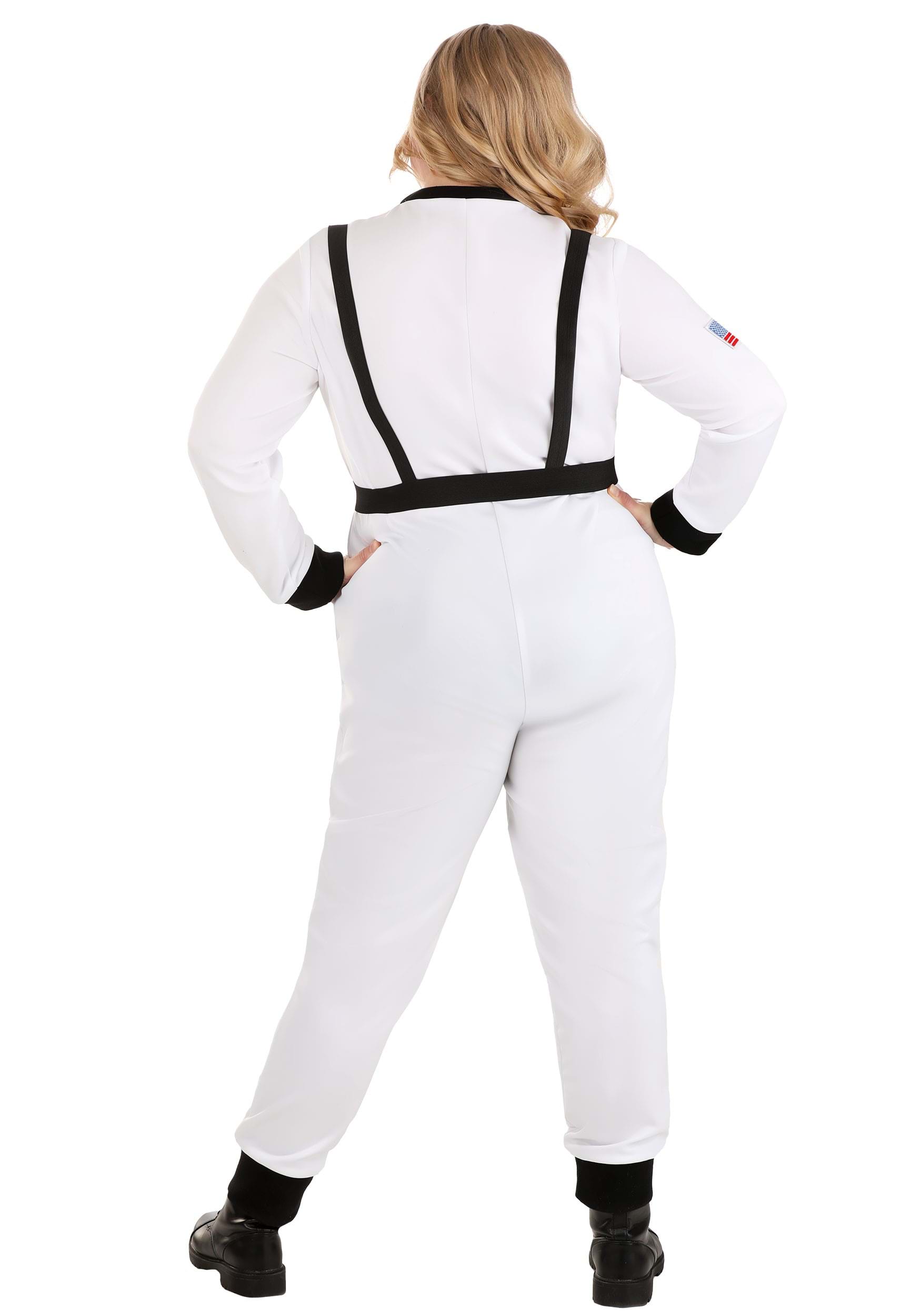 Women's White Astronaut Plus Size Costume