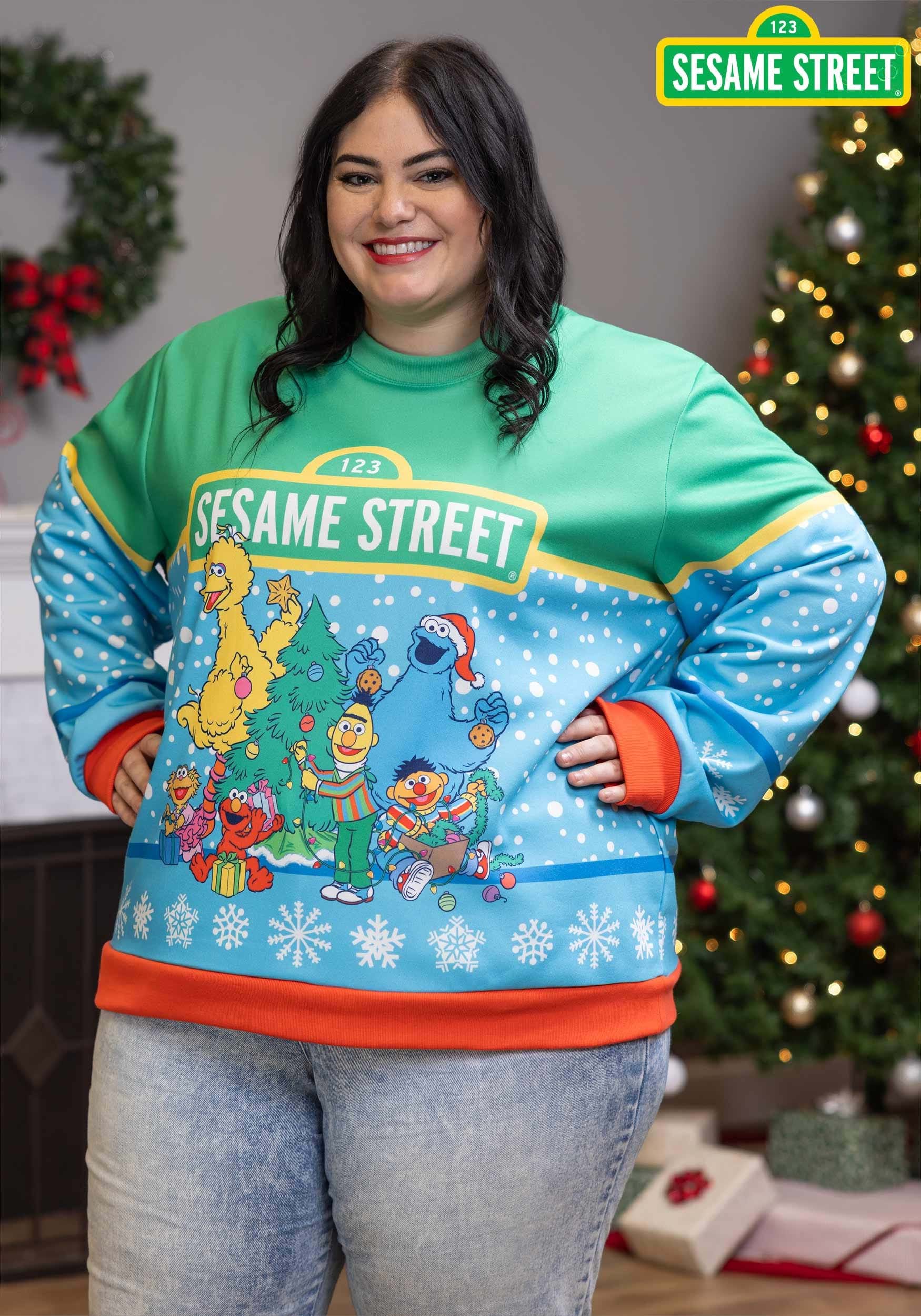 Sesame Street Christmas Sweatshirt for Adults