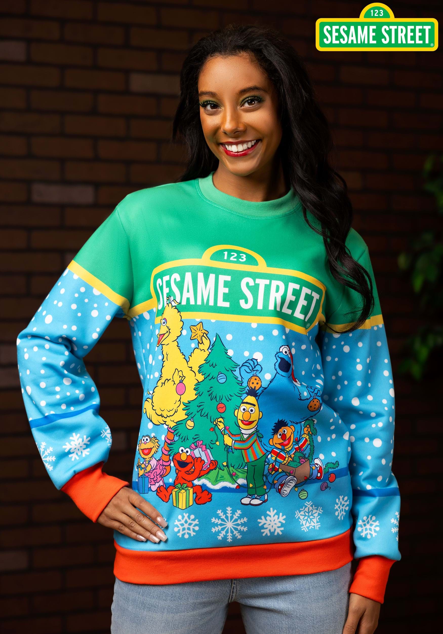 Sesame Street Christmas Sweatshirt for Adults