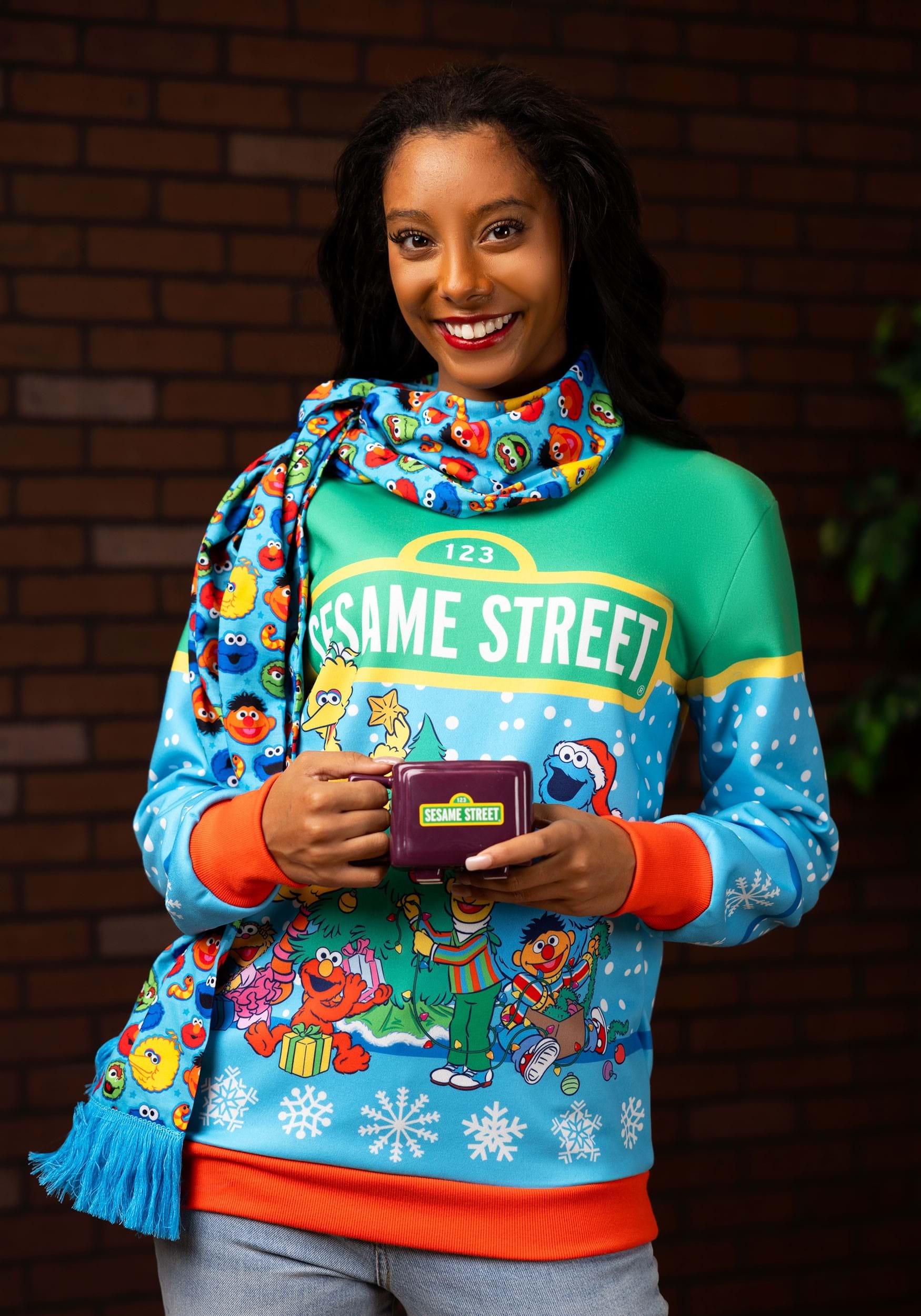 Sesame Street Christmas Sweatshirt for Adults