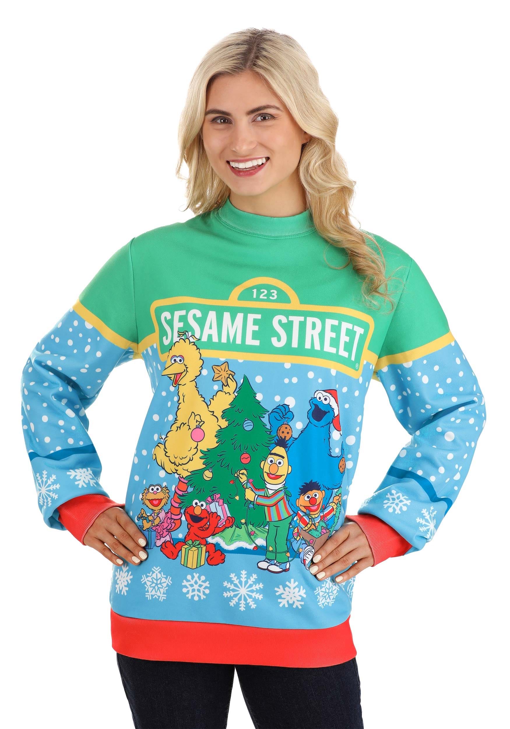 Sesame Street Christmas Sweatshirt for Adults