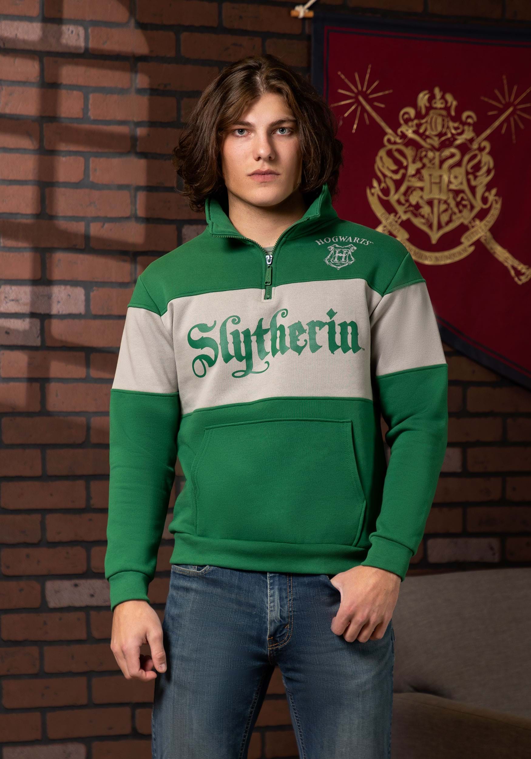 Cakeworthy Slytherin 1/4 Zip Sweater for Adults