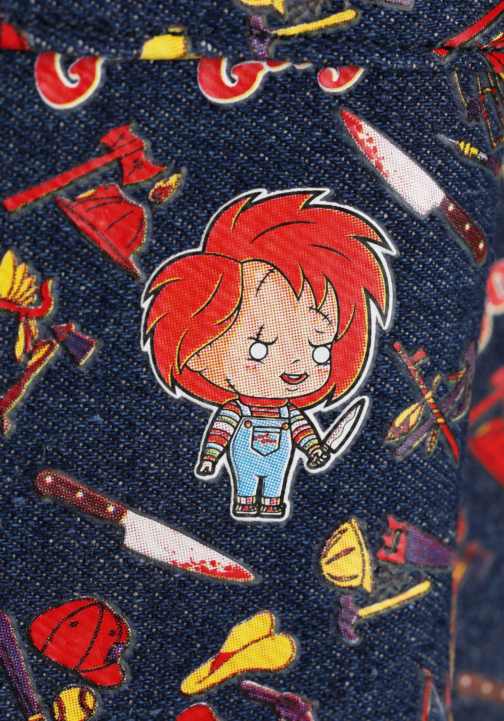 Loungefly Chucky Denim AOP Mini Backpack
