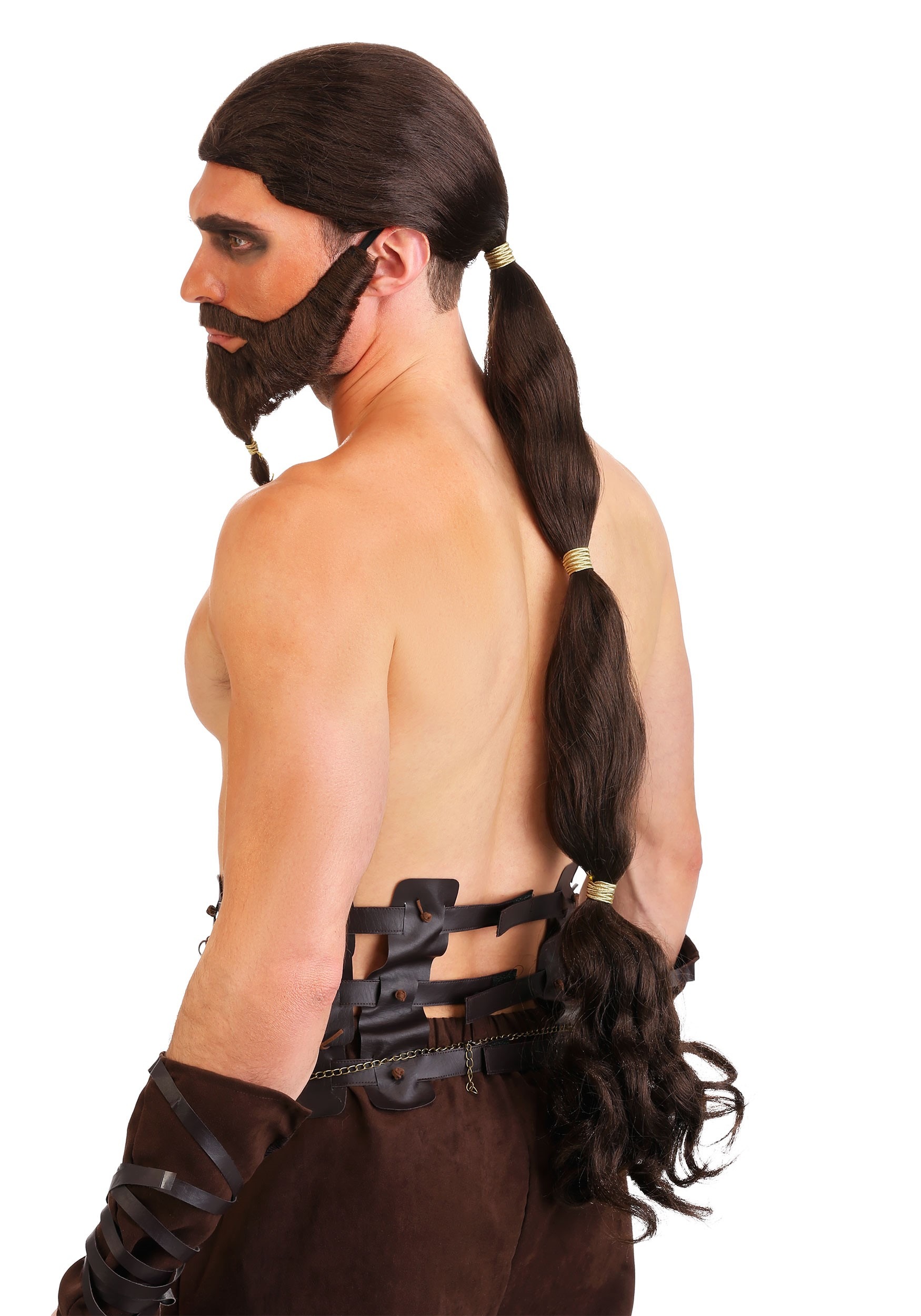 Adult Warrior King Wig and Beard 2 Adult Warrior King Wig and Beard