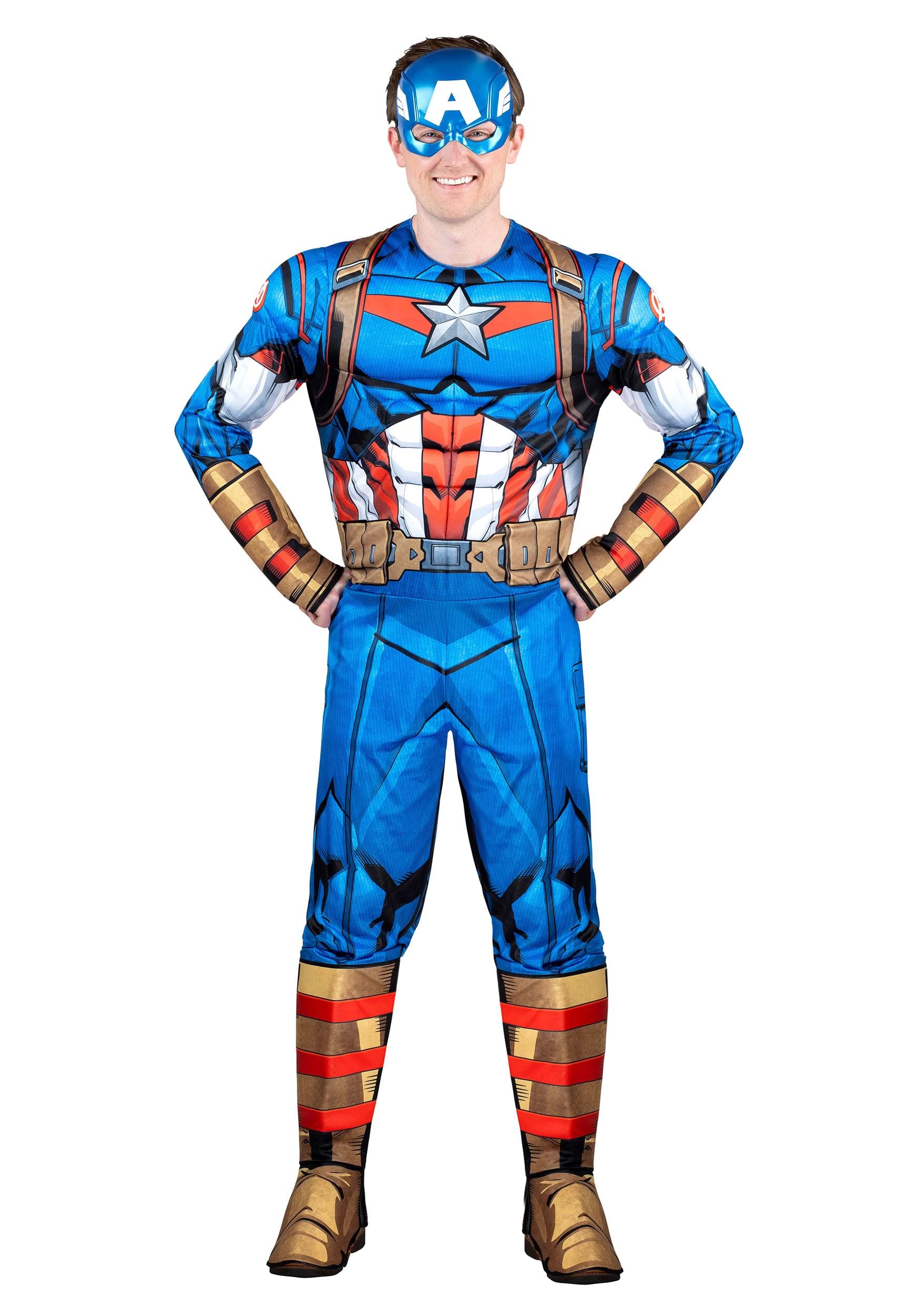 Captain America Deluxe Costume for Adults