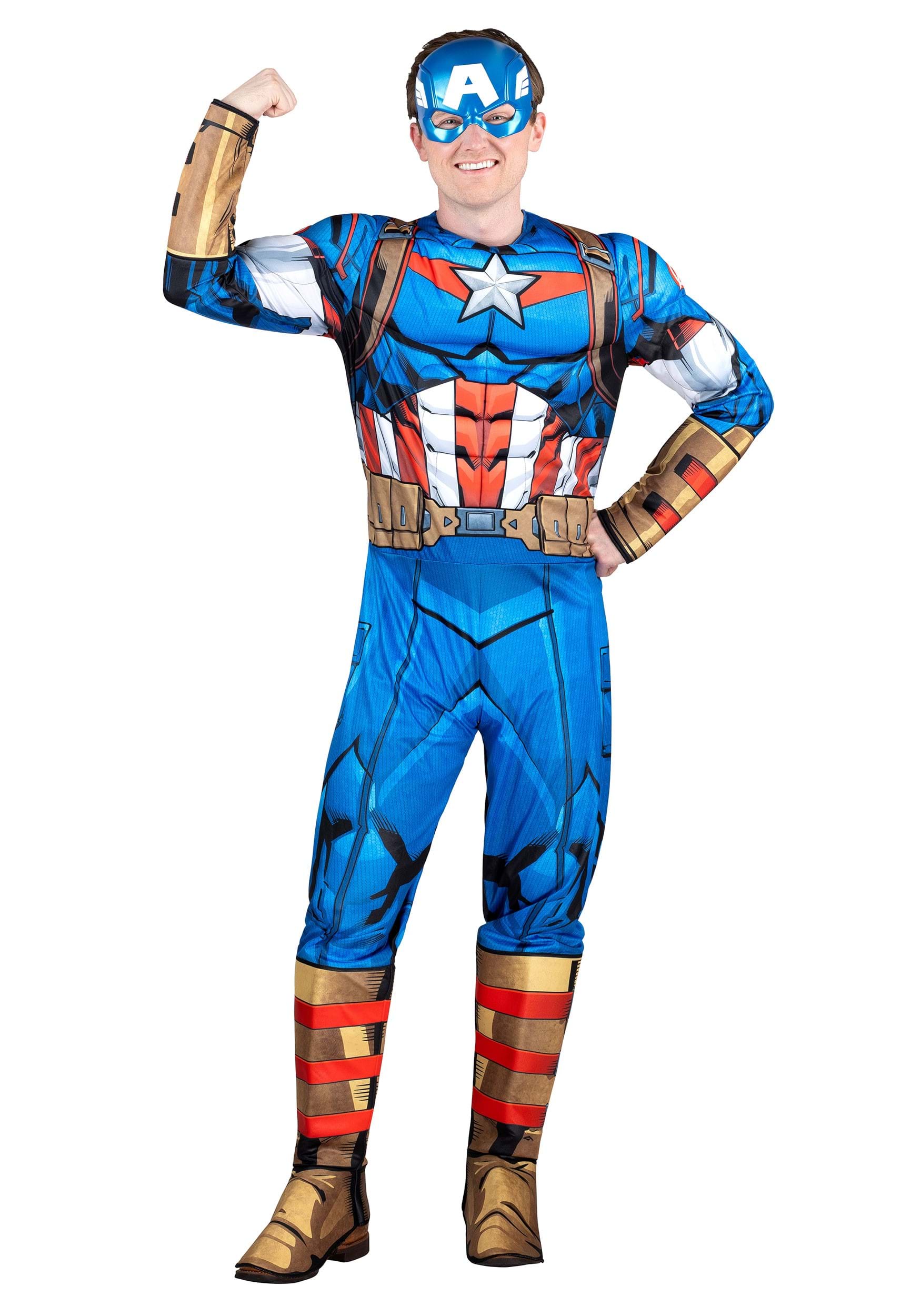 Captain America Deluxe Costume for Adults