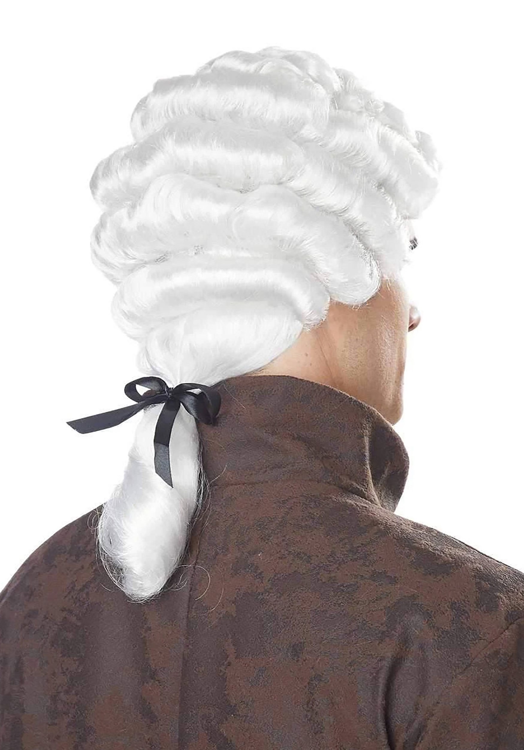 Men's White Colonial Costume Wig