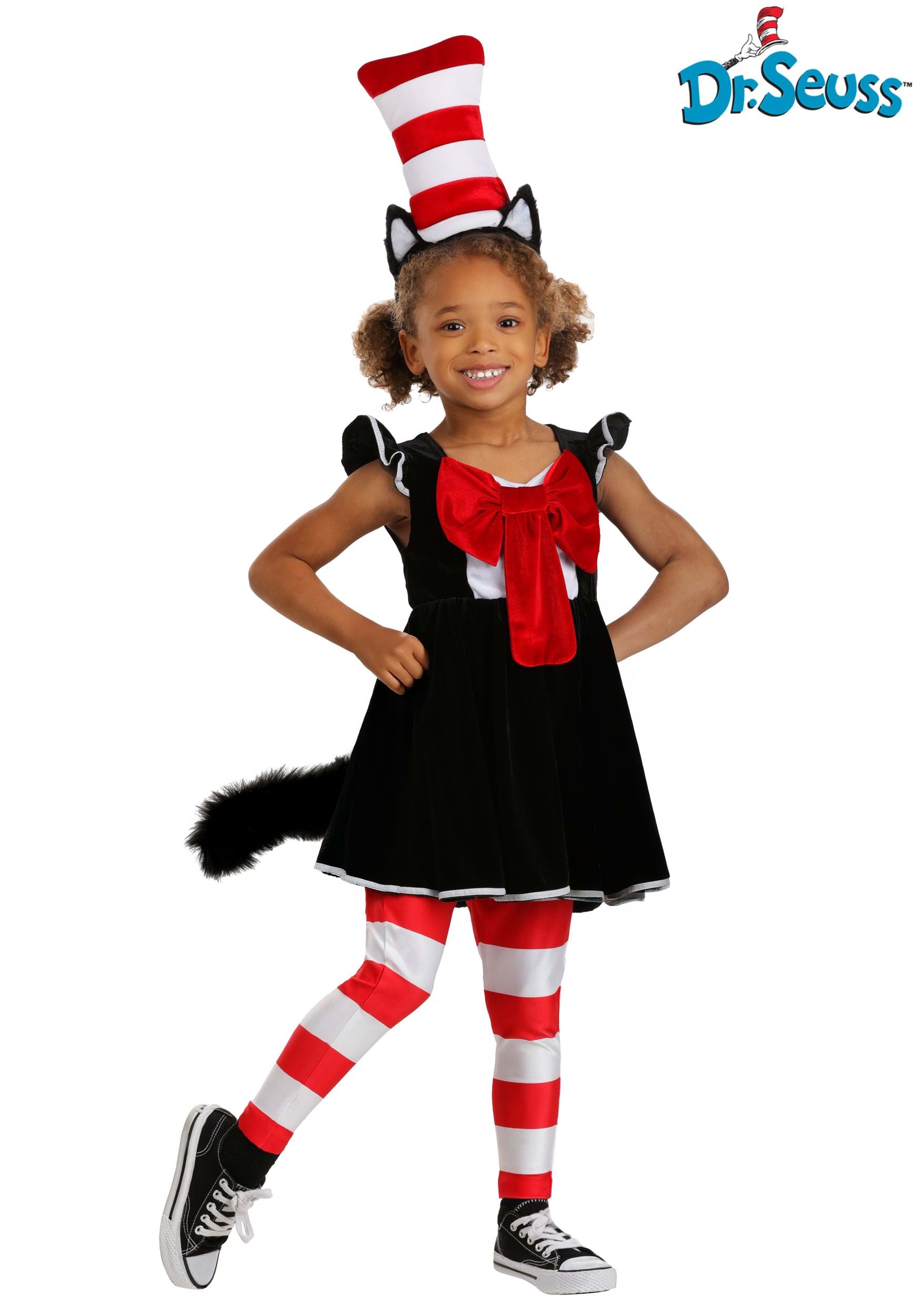 Girl's Toddler Cat in the Hat Costume Dress 1 Girl's Toddler Cat in the Hat Costume Dress
