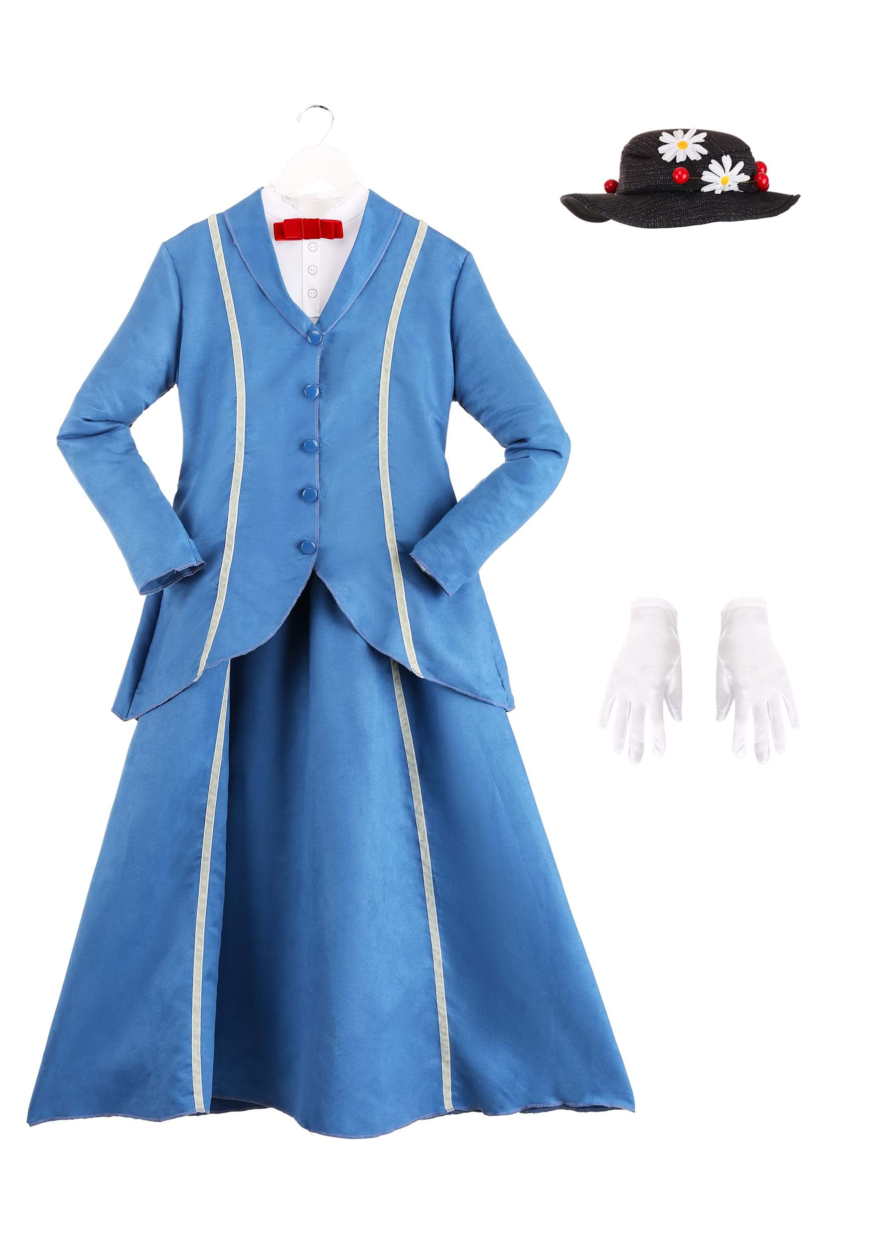 Women's Mary Poppins Blue Coat Costume 8 Women's Mary Poppins Blue Coat Costume