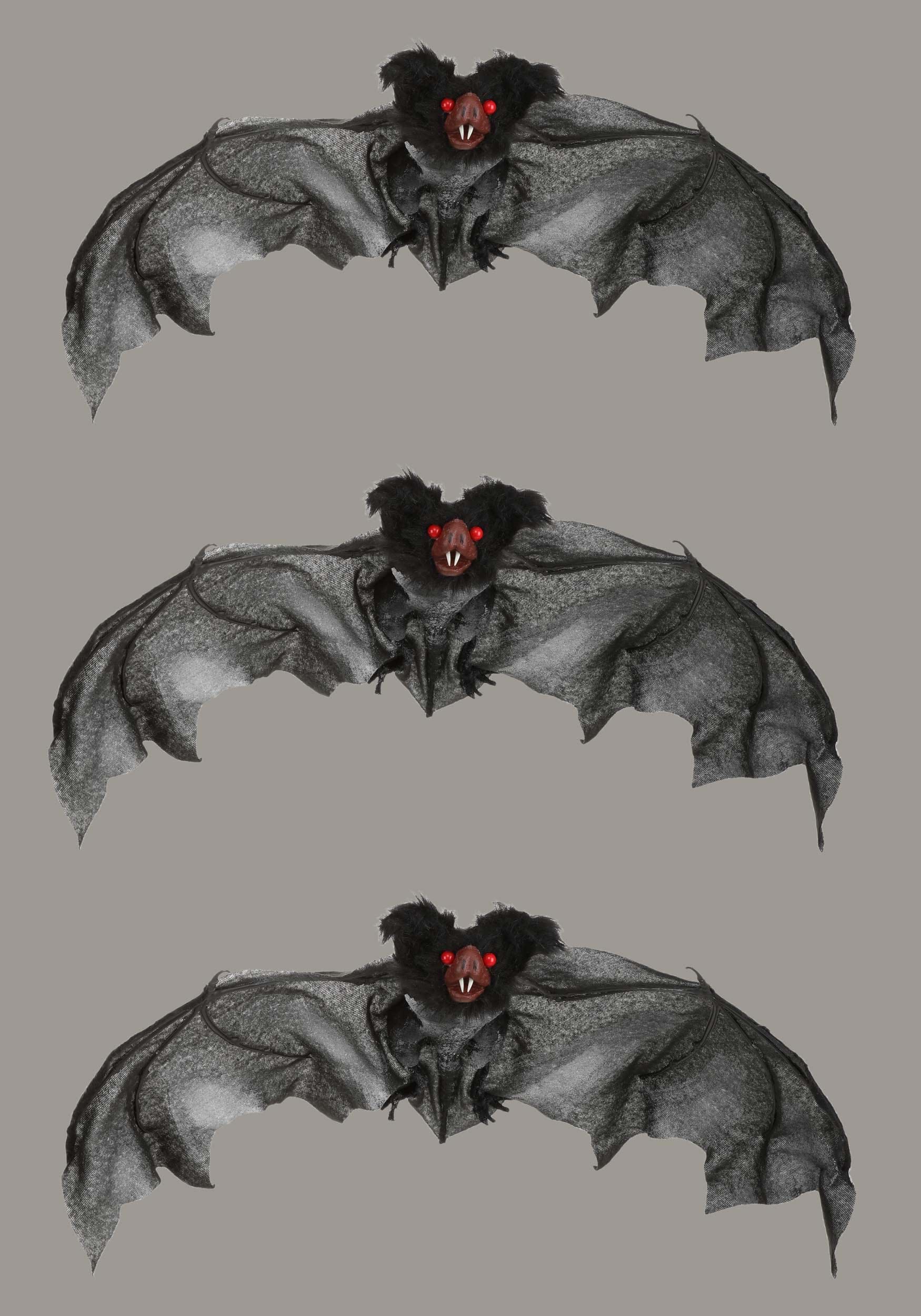 Pack of 3 Black Bats Decoration