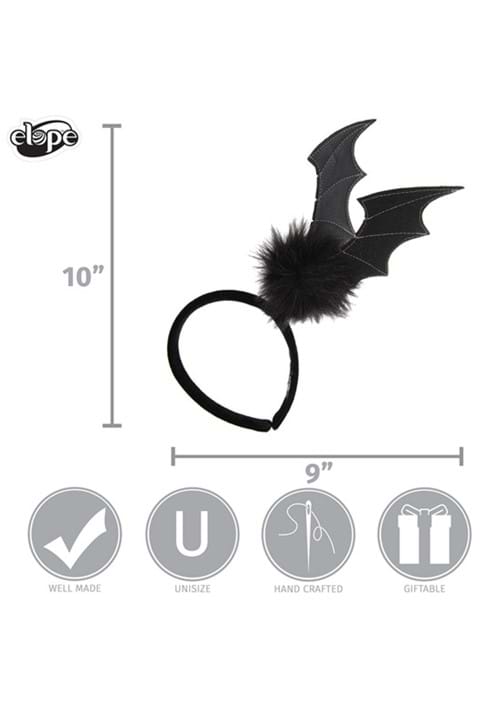 Springy Black Bat Headband