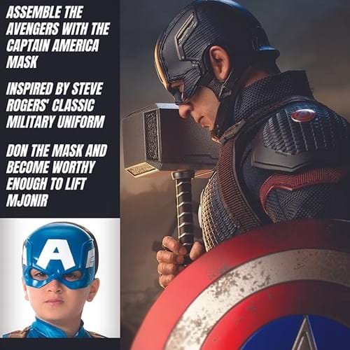 Captain America Superhero Mask for Kids 7 Captain America Superhero Mask for Kids