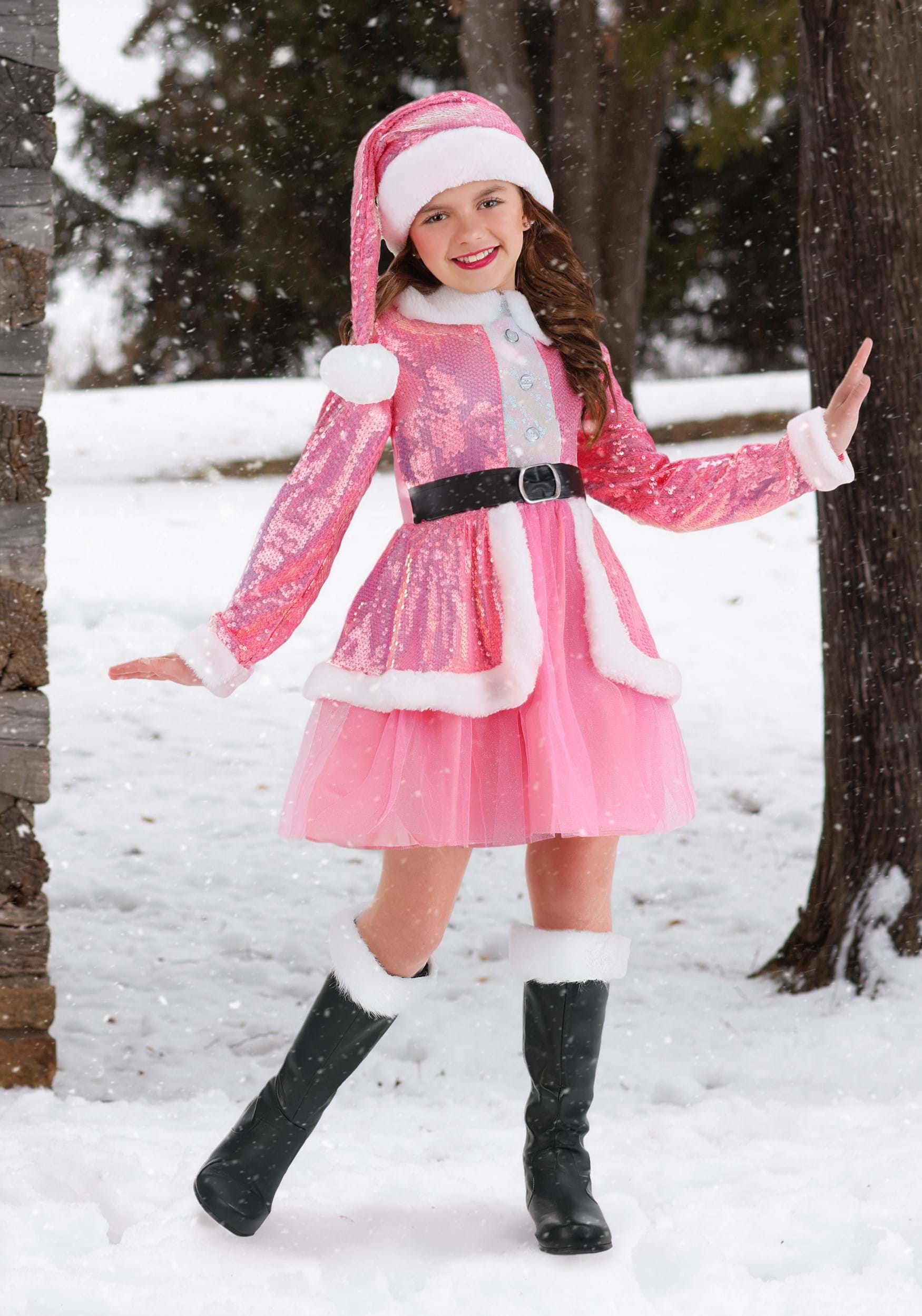 Pink Santa Claus Costume for Girls