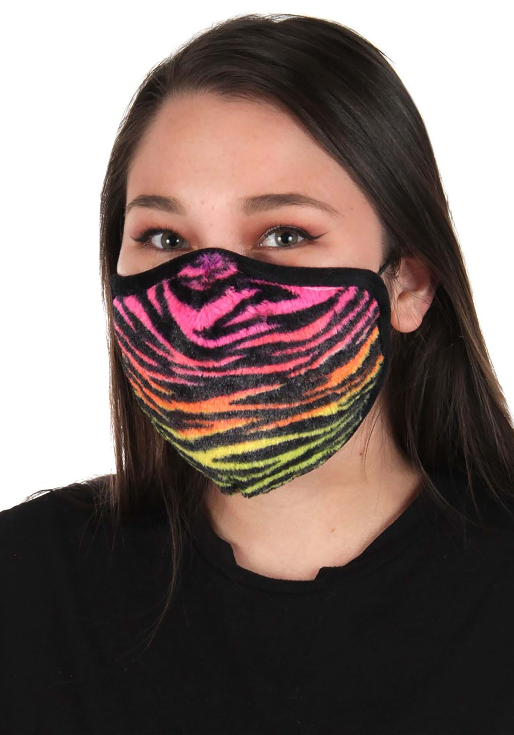 Neon Tiger Adult Face Mask