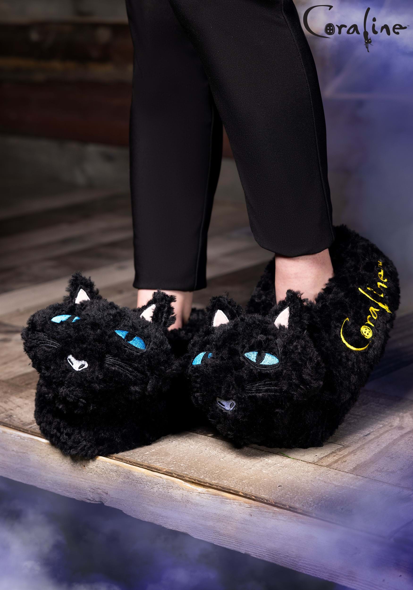 Coraline Cat Slippers for Adults