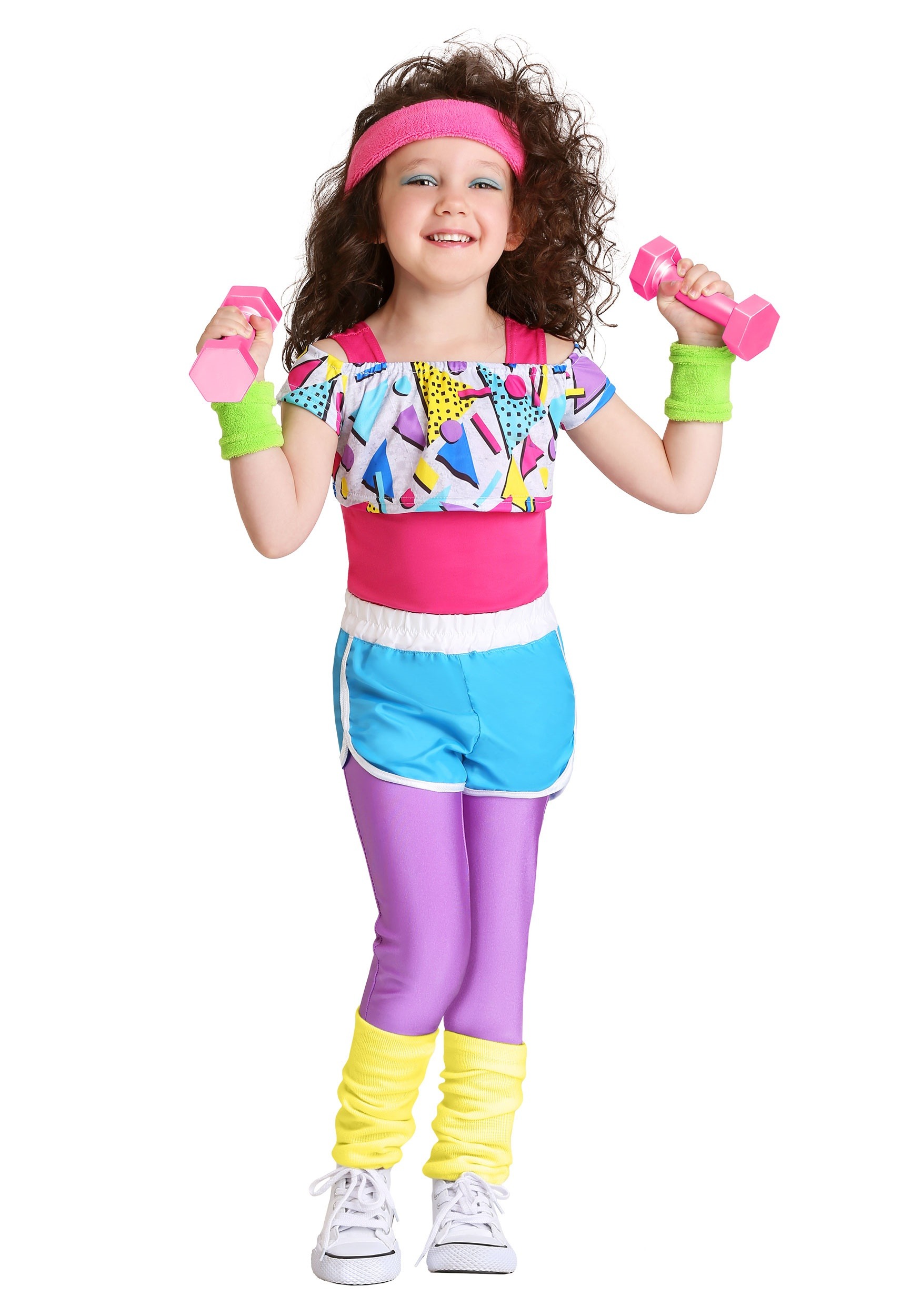 Girl's Toddler Work It Out 80s Costume