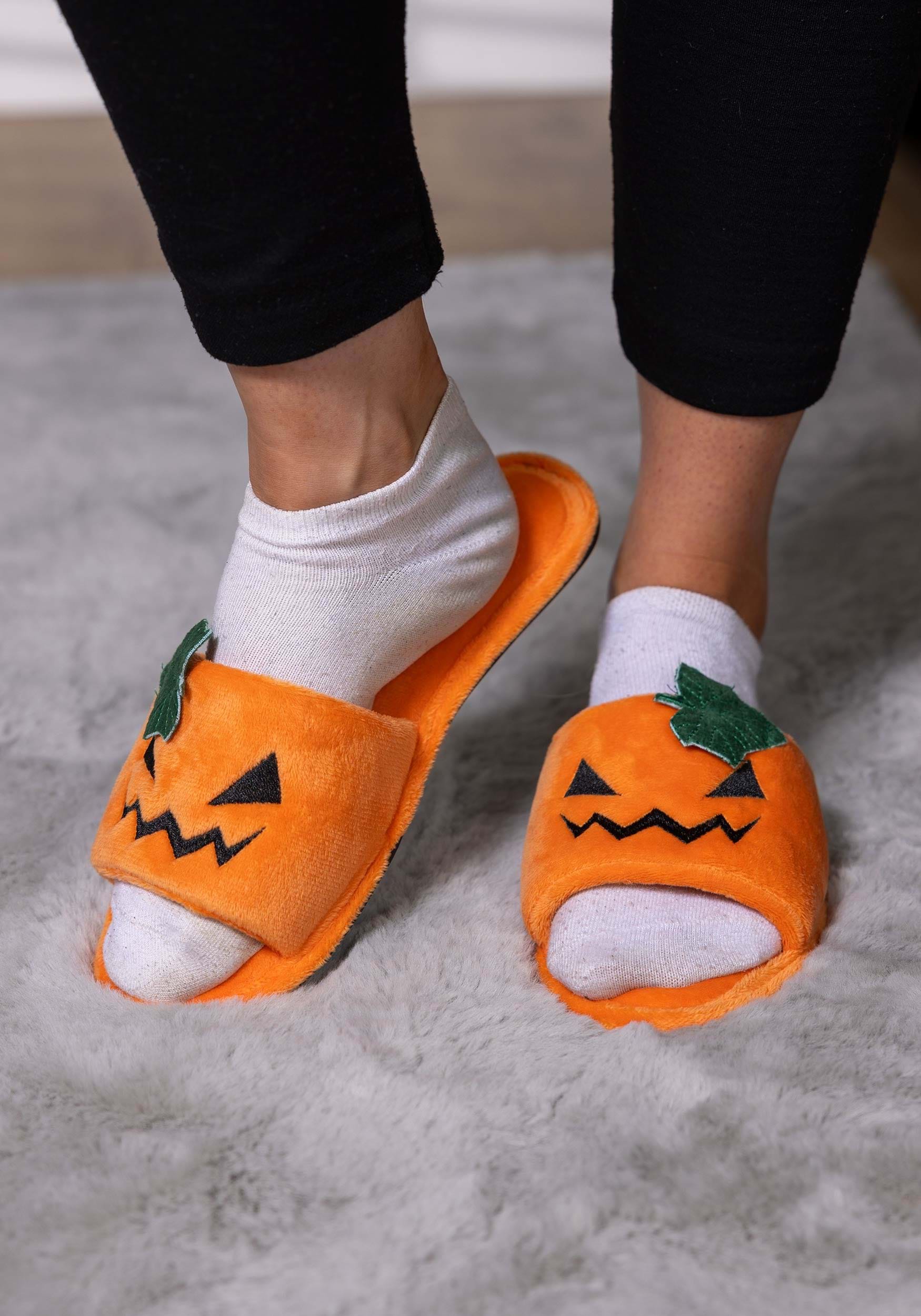 Jack O'Lantern Slippers for Adults