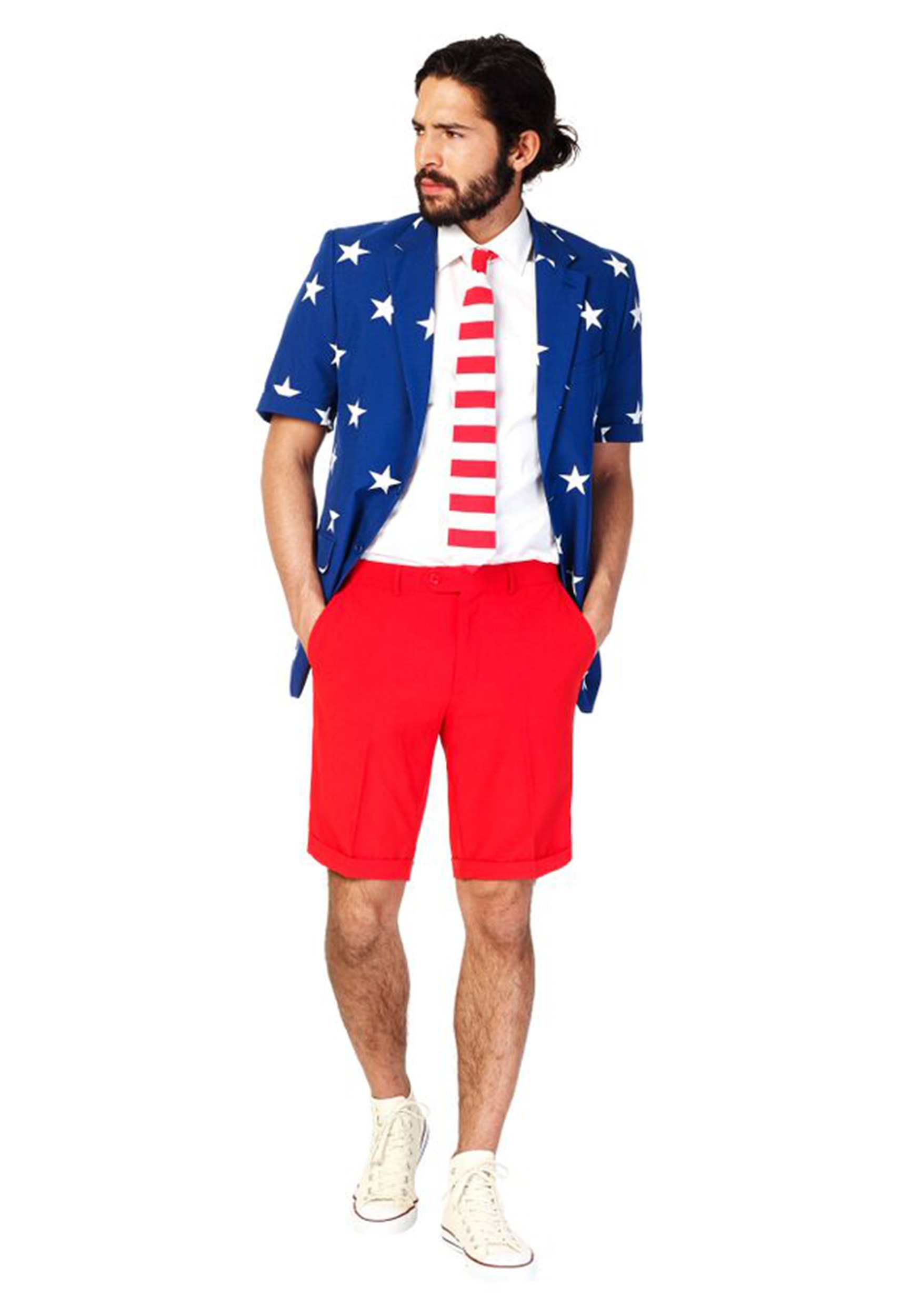 OppoSuits Men's Costume Stars & Stripes Summer Suit