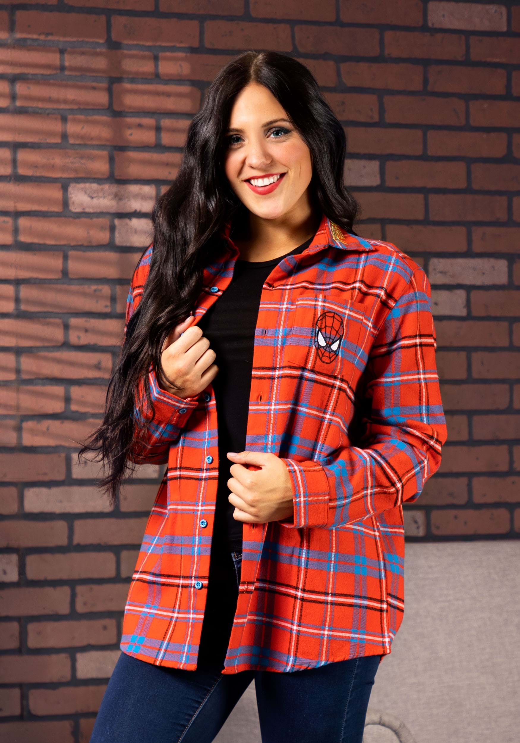 Adult Cakeworthy Spider-Man Unisex Flannel Shirt