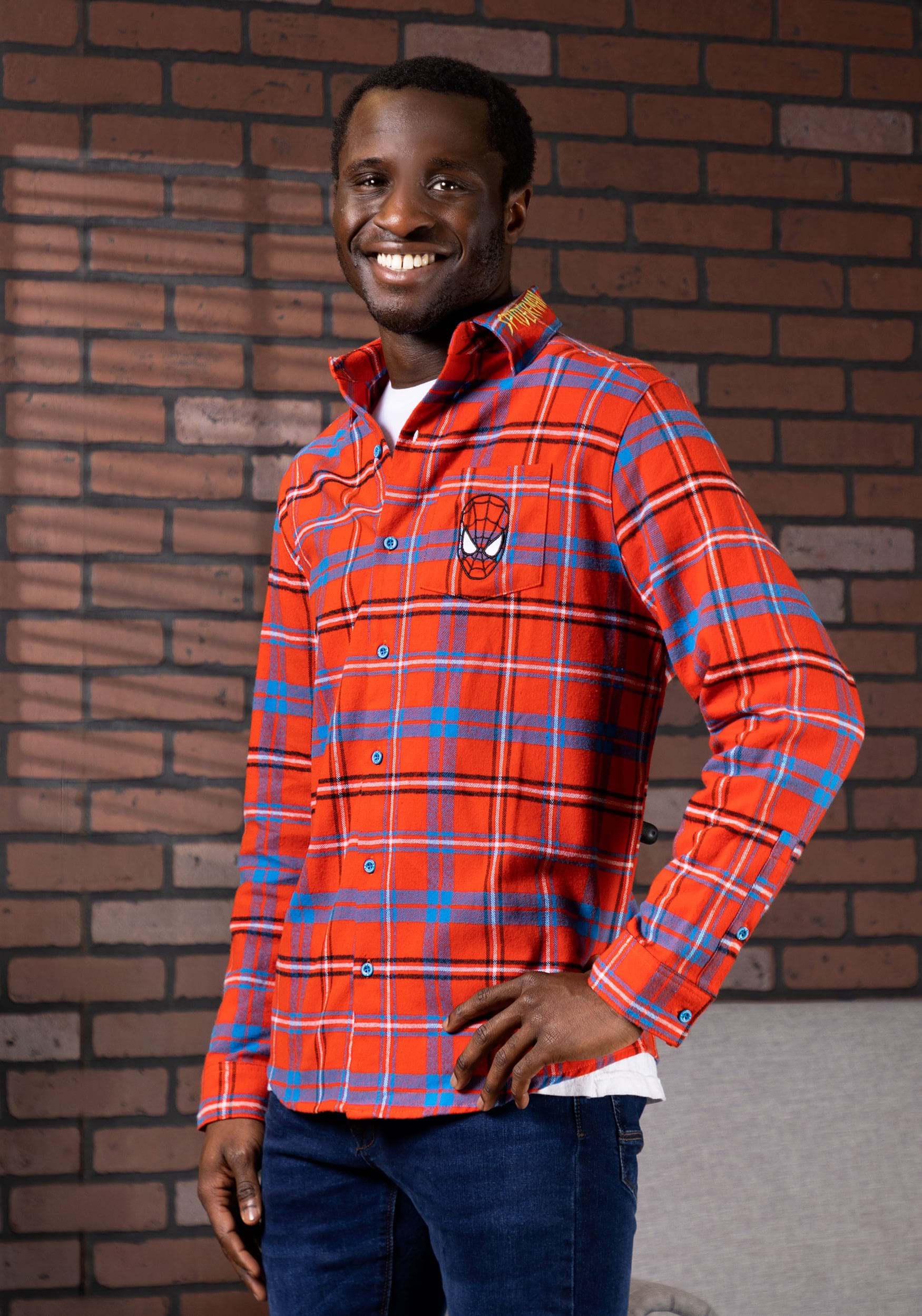 Adult Cakeworthy Spider-Man Unisex Flannel Shirt